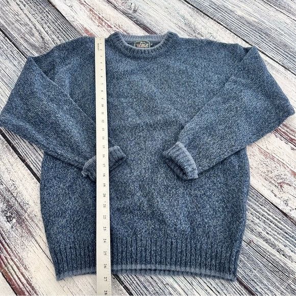 Woolrich Woolen Mills Vintage Woolrich Men's Wool Chambray Blue Knit Crewneck Swe Size US M / EU 48-50 / 2 - 8 Thumbnail