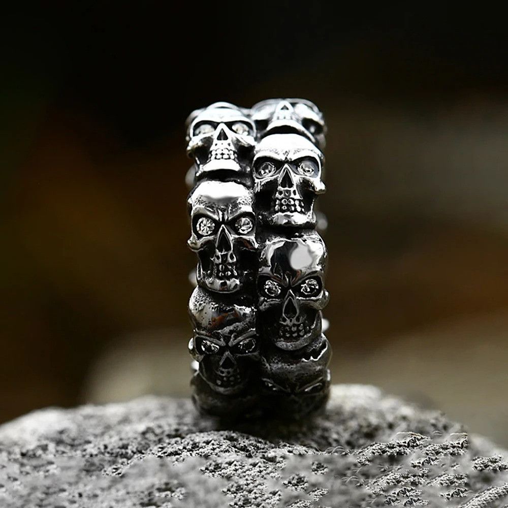 Vintage Multi Skulls Ring Size ONE SIZE - 3 Thumbnail