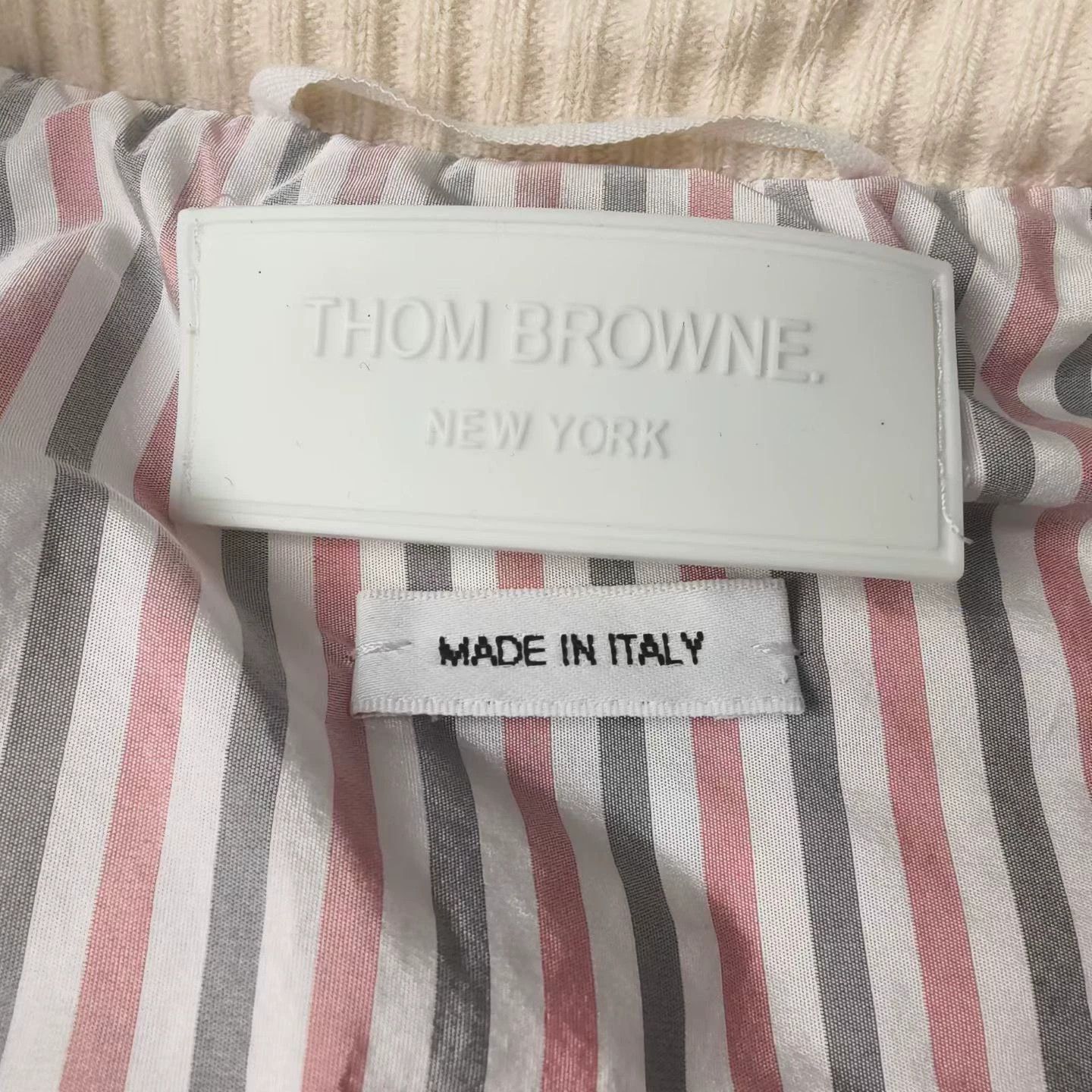Thom Browne Thom Browne white striped sleeve hooded down coat 00 99 Size US XXS / EU 40 - 3 Thumbnail