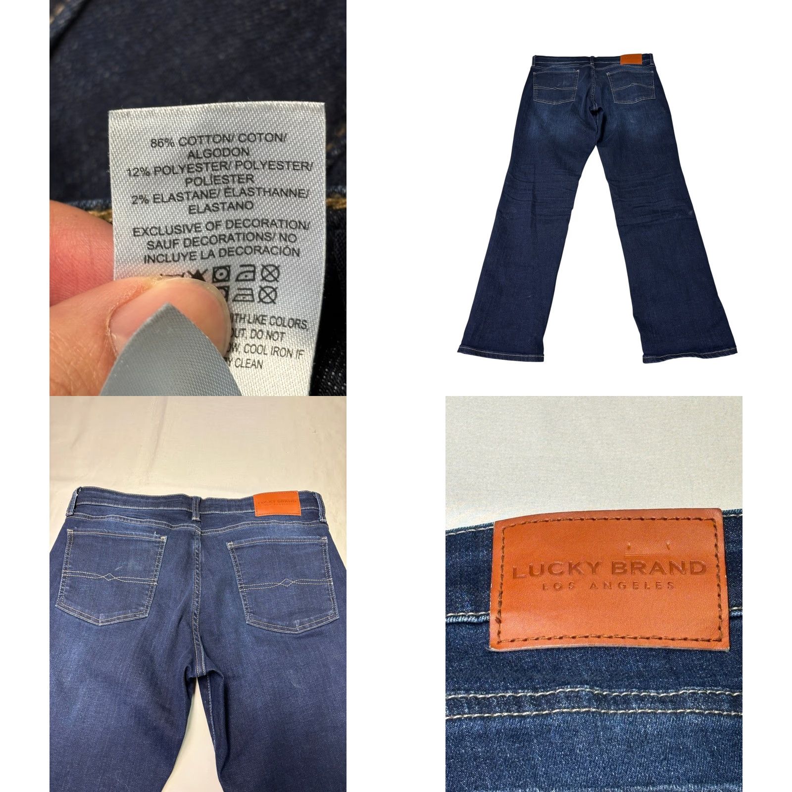Lucky Brand Lucky Brand Jeans Dark Wash Straight Ankle Mid Rise 31 Women's Jeans 31x28 Slim Pockets Zipper Logo Denim Cotton Blend Spandex Size 24" / US 00 / IT 34 - 8 Thumbnail