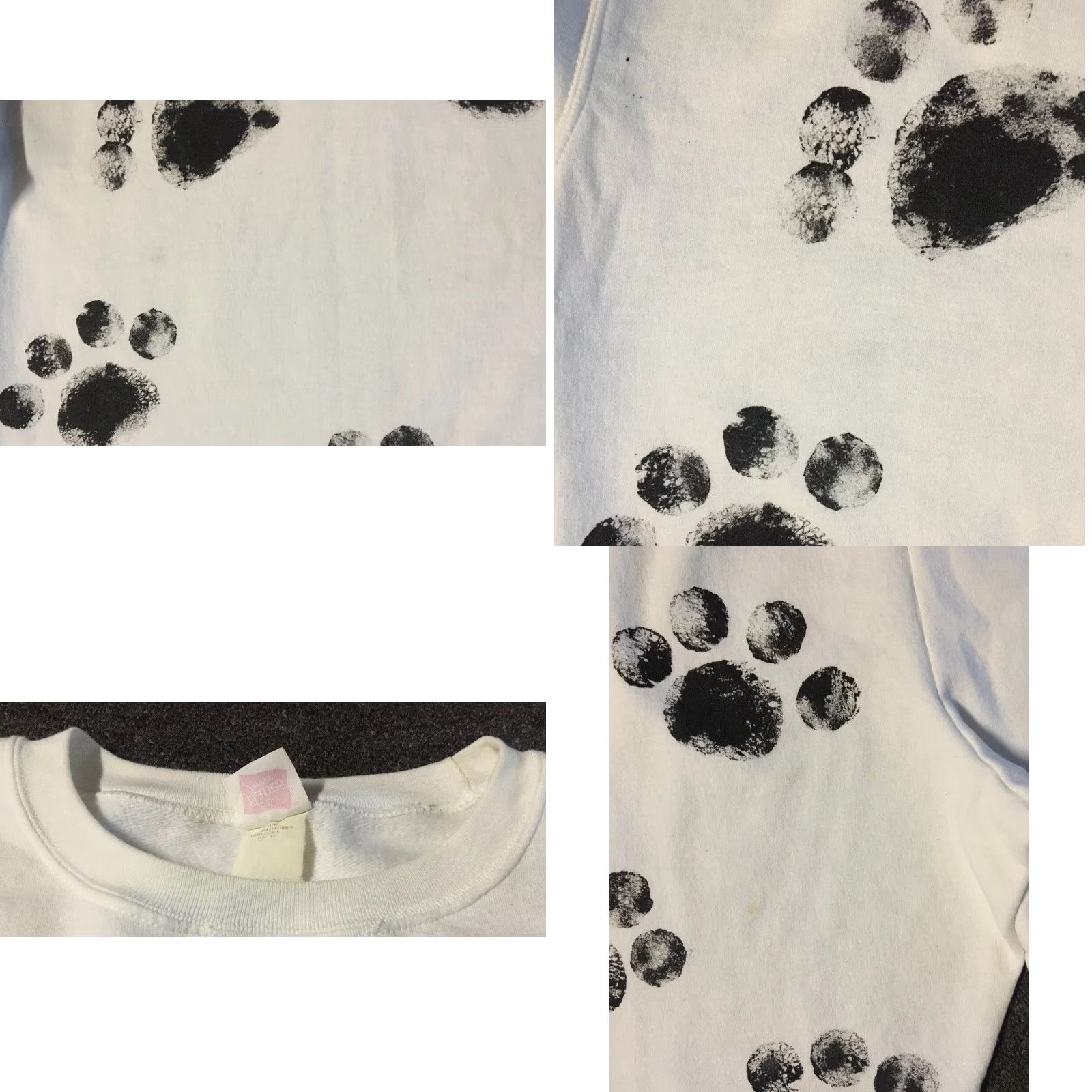 Vintage VINTAGE 90s Paw Prints Faded All Over Print Sweatshirt Sweatpants L Women Hoodie White Mens No; correct: remove invalid? Size L / US 10 / IT 46 - 8 Thumbnail