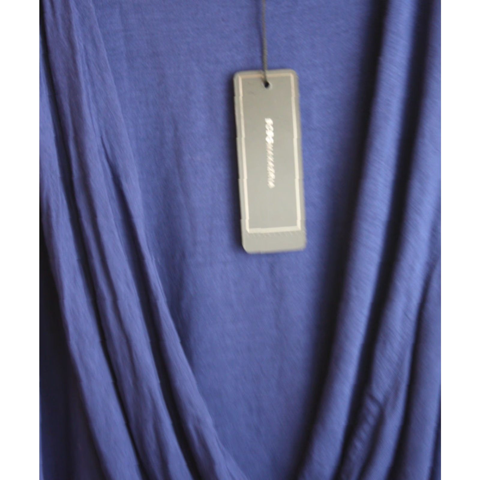 Vintage BCBG Max Azria Navy Blue Sleeveless Drape Dress Top L Blouse Women Size L Sleeveless Blue Evening Womens Size L / US 10 / IT 46 - 5 Thumbnail