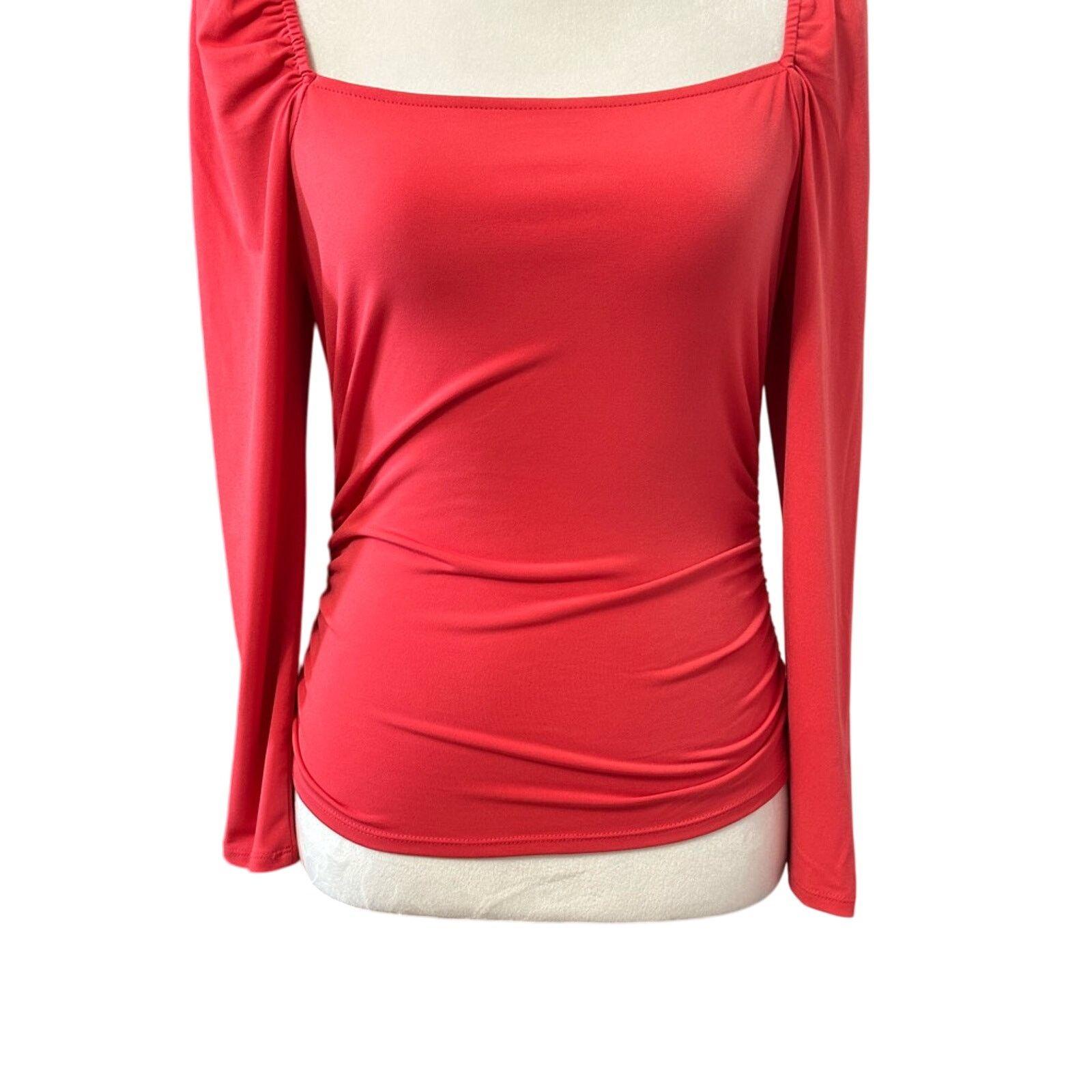 Other Abound Top Full Sleeve Stretchable Ruched Details Red M NWOT Size M / US 6-8 / IT 42-44 - 4 Thumbnail