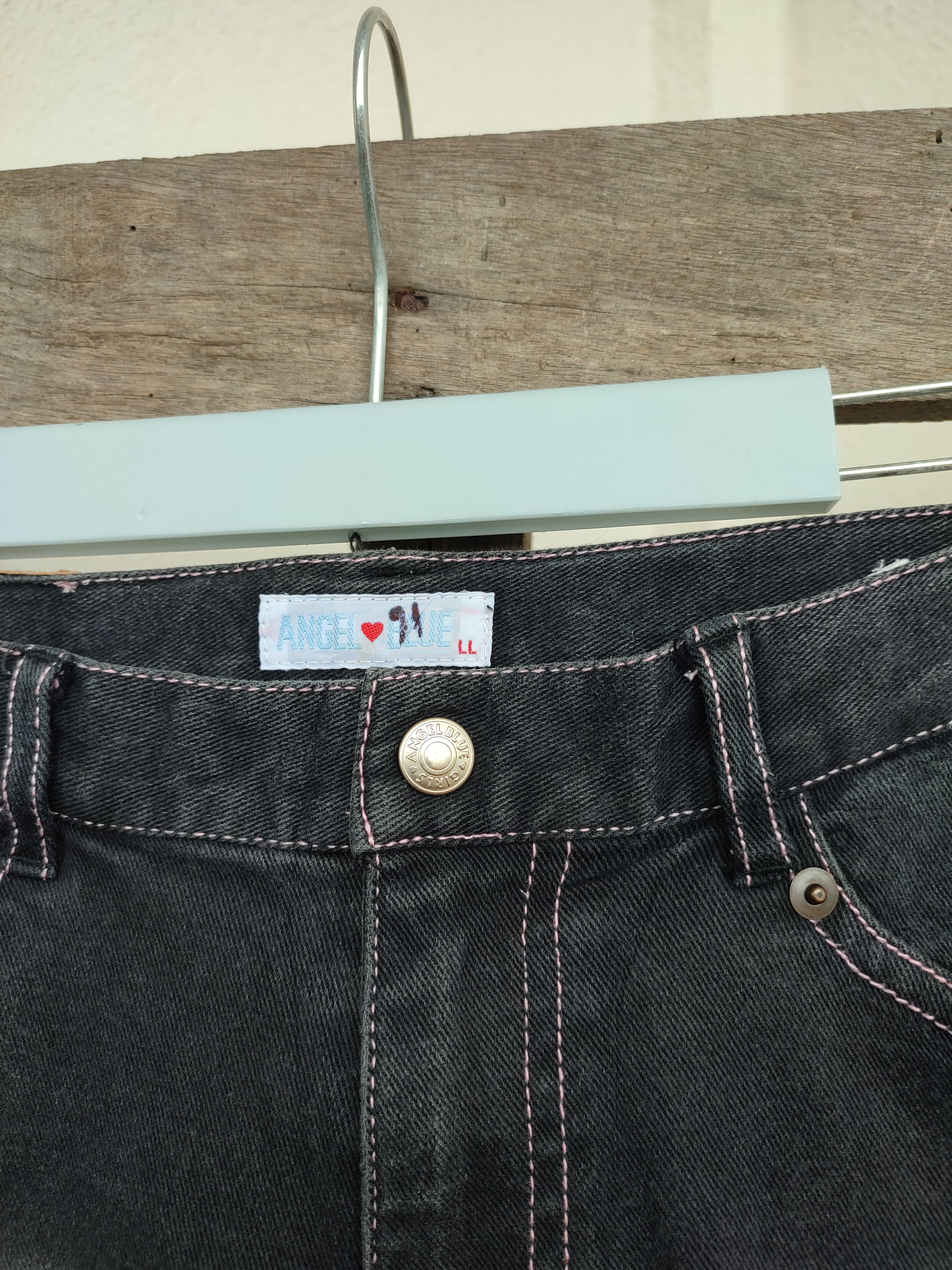 Angel Blue 💥Flare💥 Crazy Rare Angel Blue Patchwork Vintage Denim Size US 29 - 5 Thumbnail