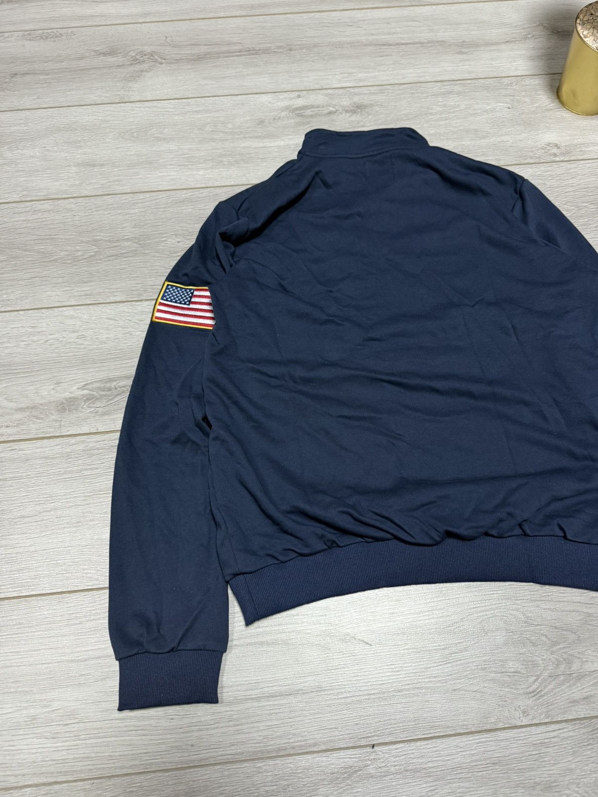 Vintage Jeffrey Epstein USA flag quarter 1/4 zip sweater fun humor Size US L / EU 52-54 / 3 - 5 Thumbnail