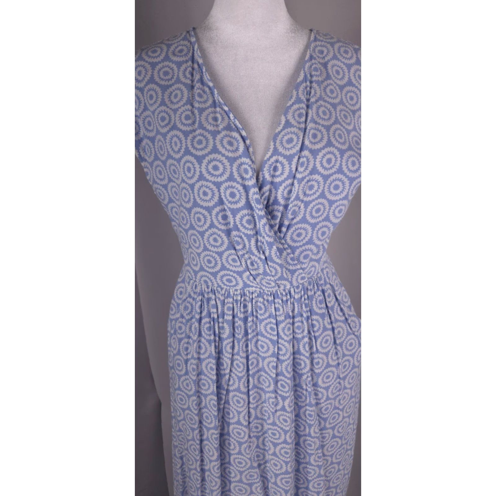 Gap Gap Dress XS S 2 Blue Geometric Faux Wrap Maxi Sleeveless Resort  Vacation | Grailed