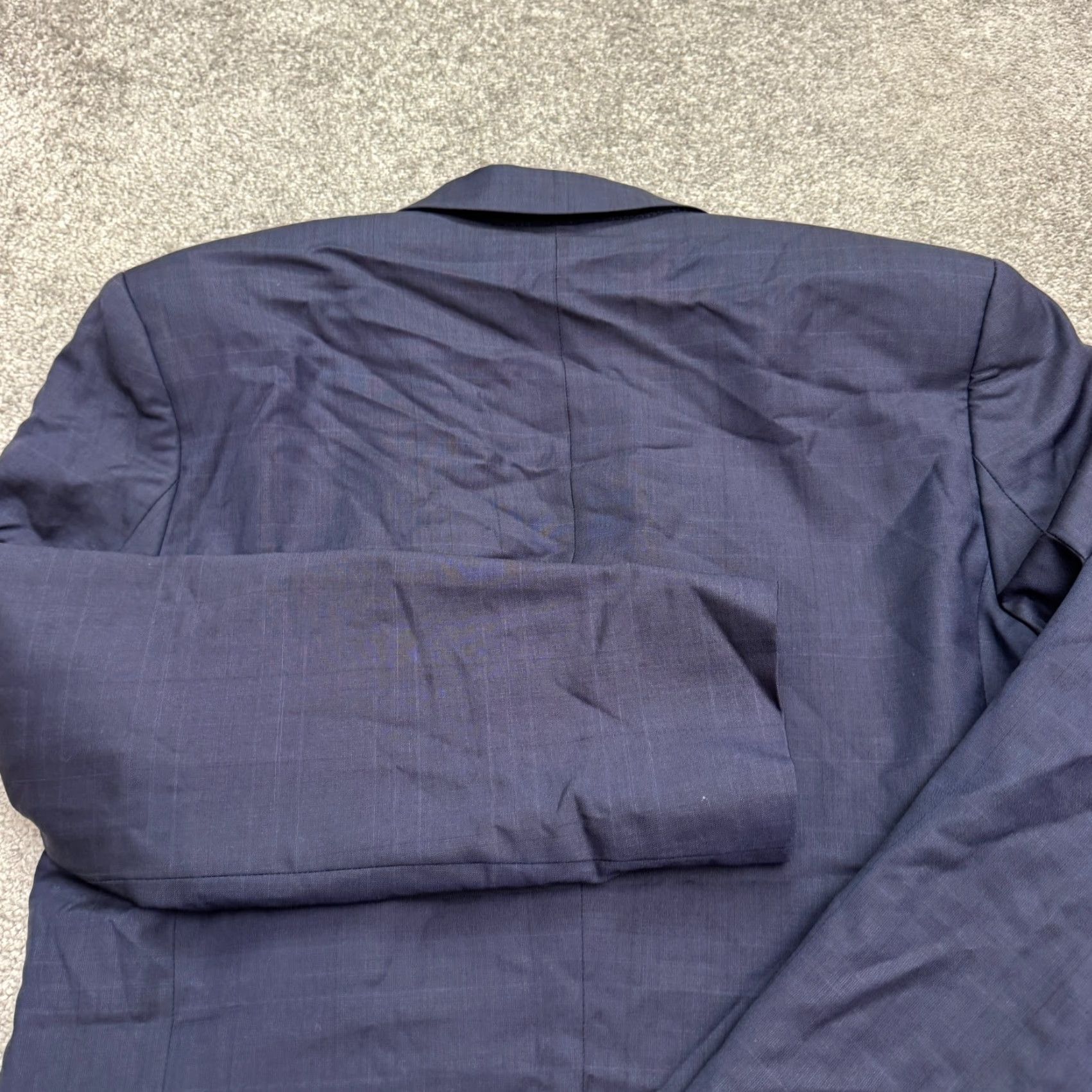 Hugo Boss HUGO BOSS Super100 Virgin Wool Slim Fit Blazer Jacket Mens 40R Navy Blue Size 40R - 3 Thumbnail