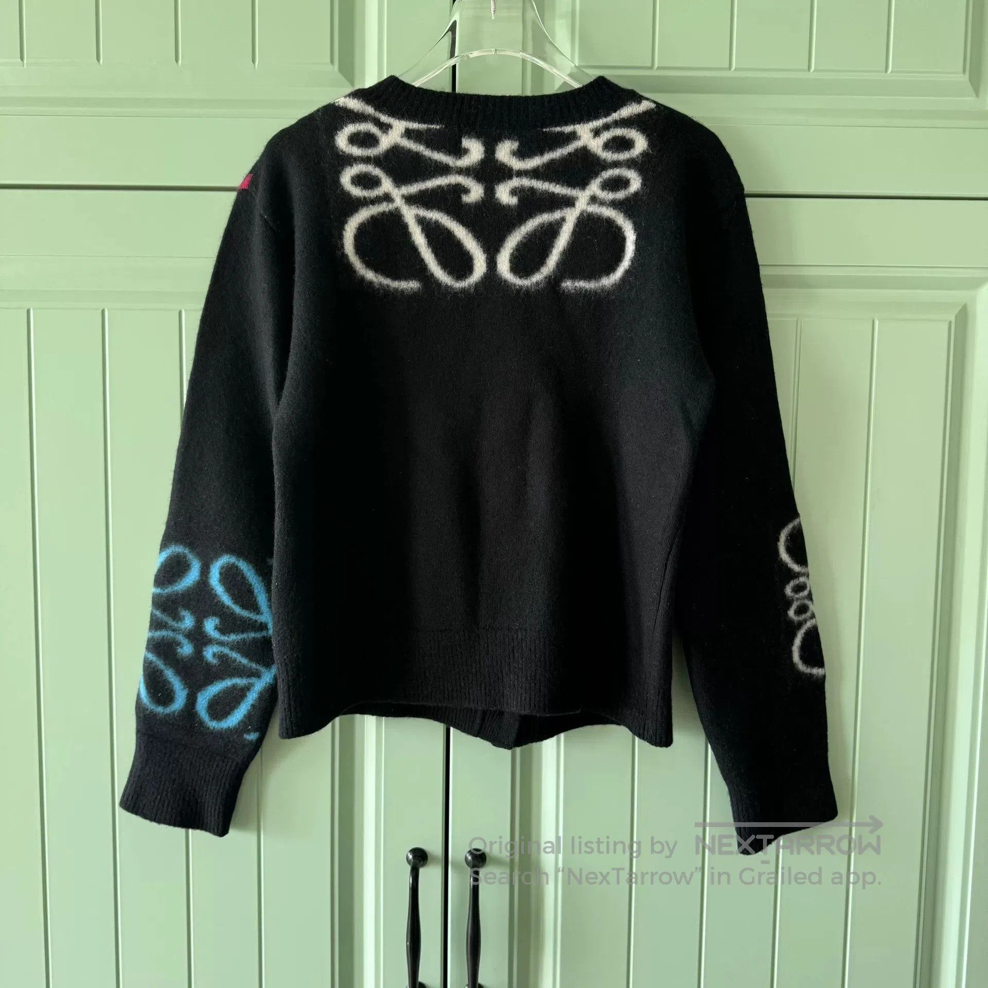 Loewe LOEWE Black Wool Cardigan with Logo. Size S / US 4 / IT 40 - 2 Thumbnail