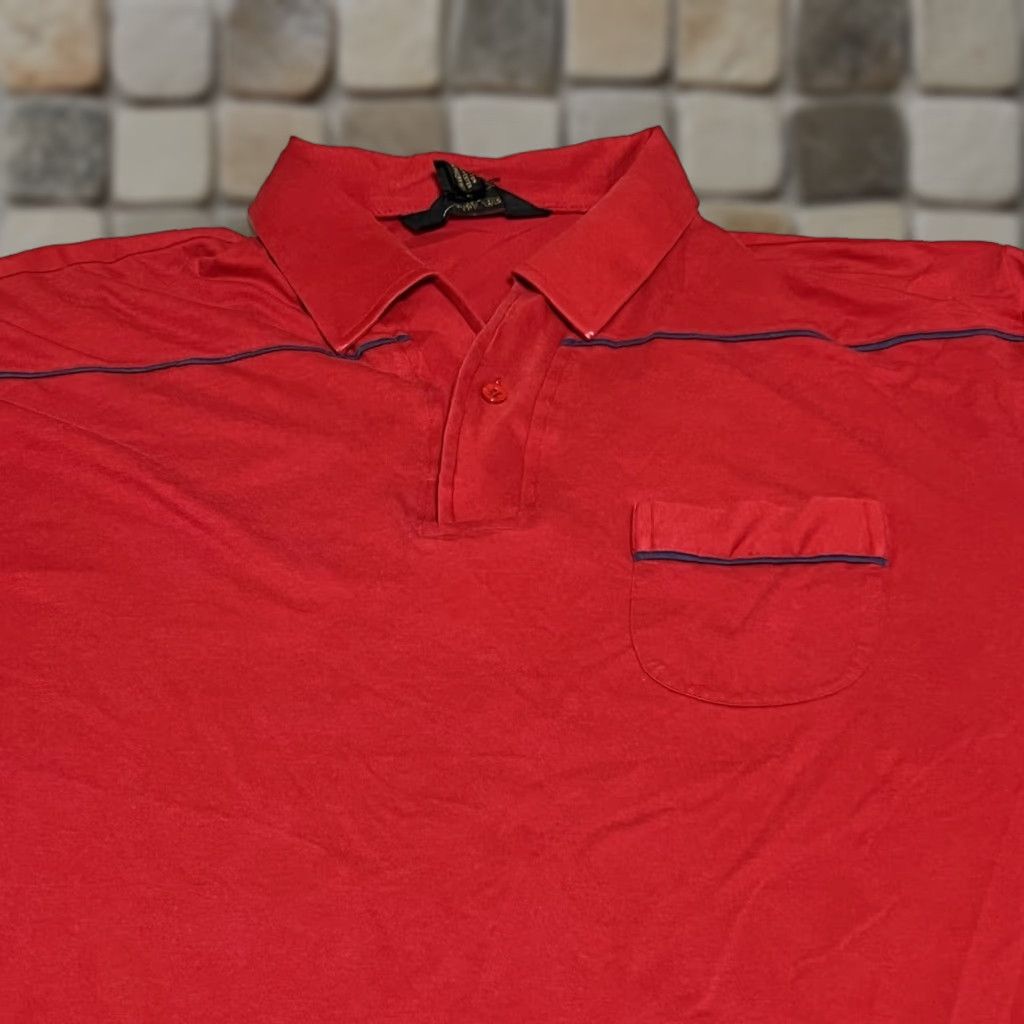 Van Heusen VINTAGE Van Heusen Polo Shirt Men XL Red 80s Short Sleeve Cotton Blend Regular Kn33-5 Size US XL / EU 56 / 4 - 1 Thumbnail