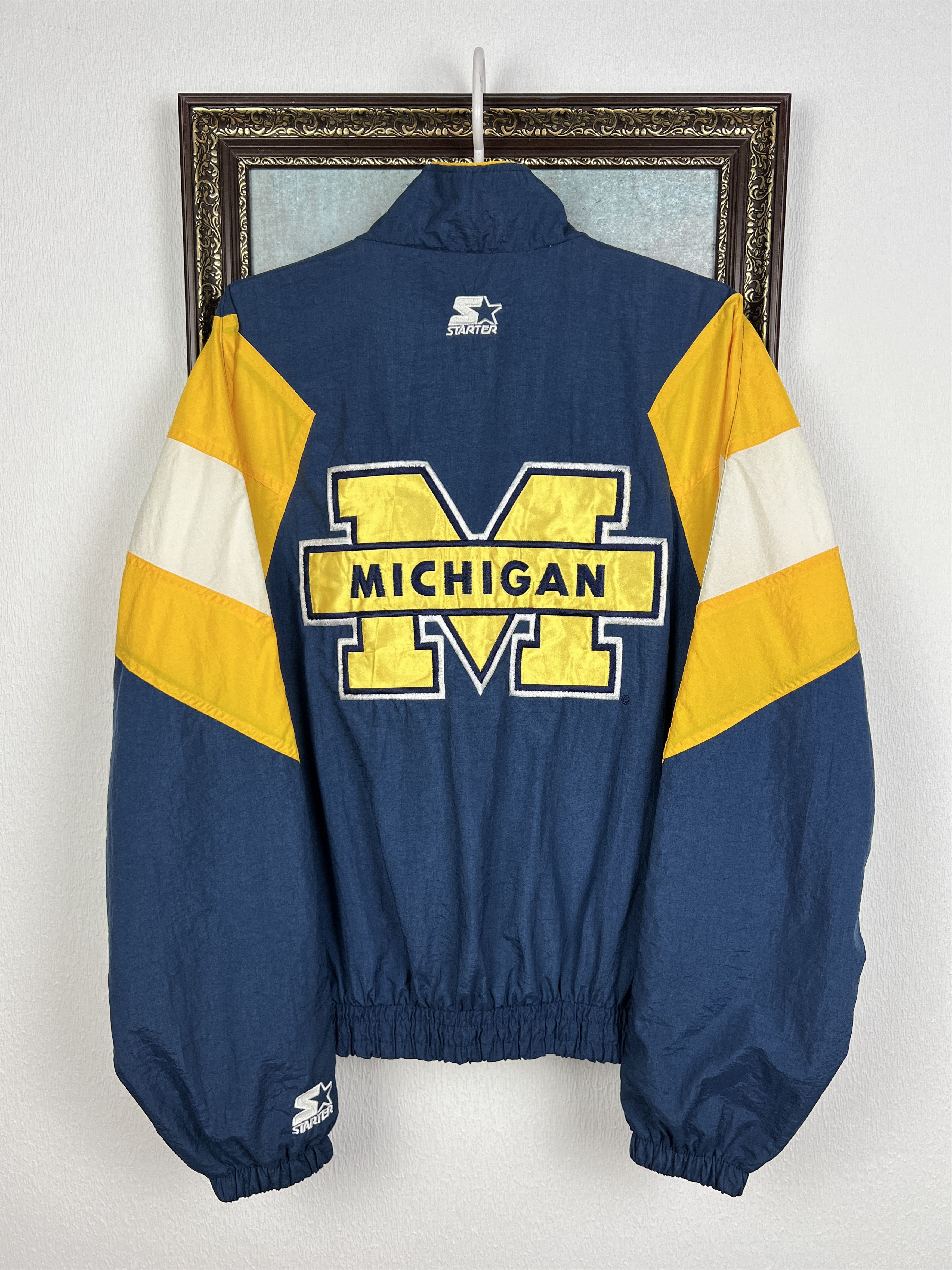 Starter Vintage Michigan Wolverines Jacket Track Top Windbreaker Size US M / EU 48-50 / 2 - 1 Thumbnail