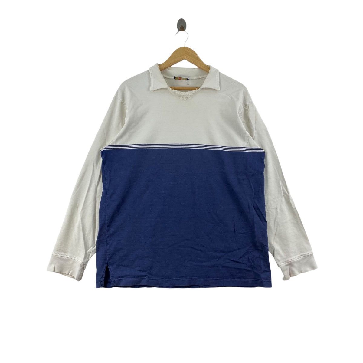 Saint James × Vintage Vintage SAINT JAMES Made In France Crest Polo Tee Shirt Size L / US 10 / IT 46 - 1 Thumbnail