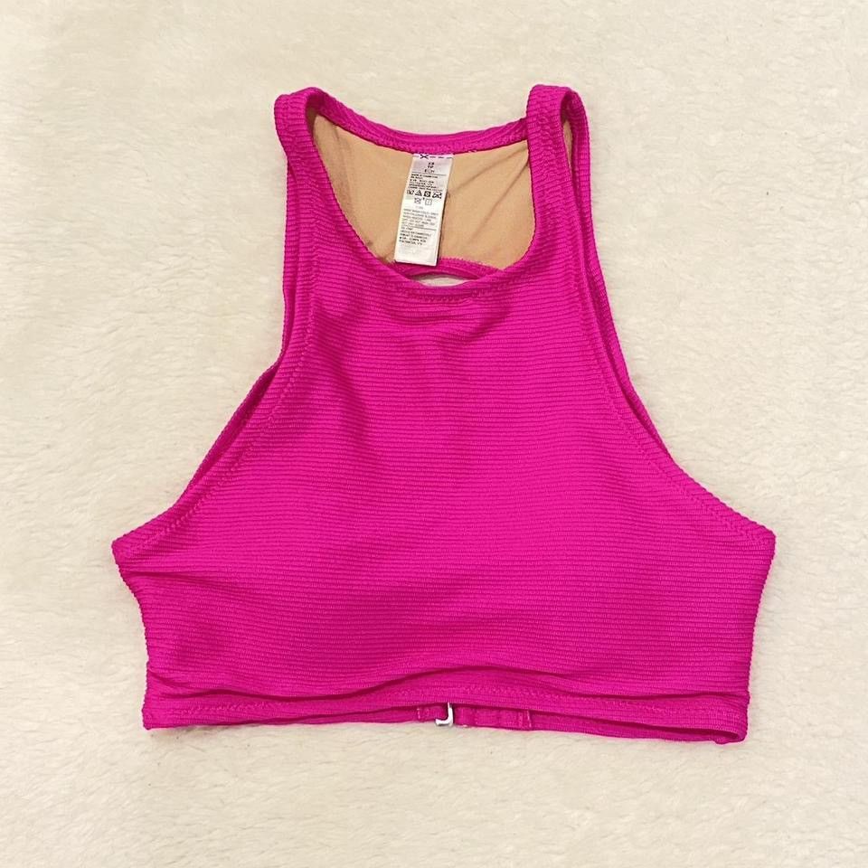 Sportswear Deep Fuchsia High Neck Bikini Top in Pink, Women's (Size XS)
