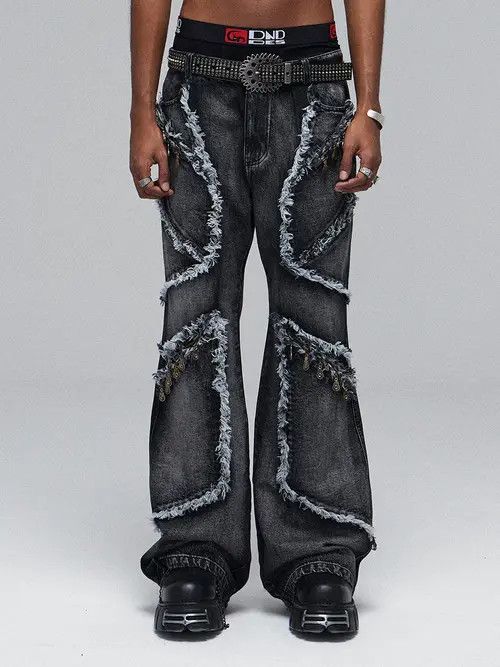 VIBE Distressed Wide Leg Jeans Size US 32 / EU 48 - 1 Thumbnail
