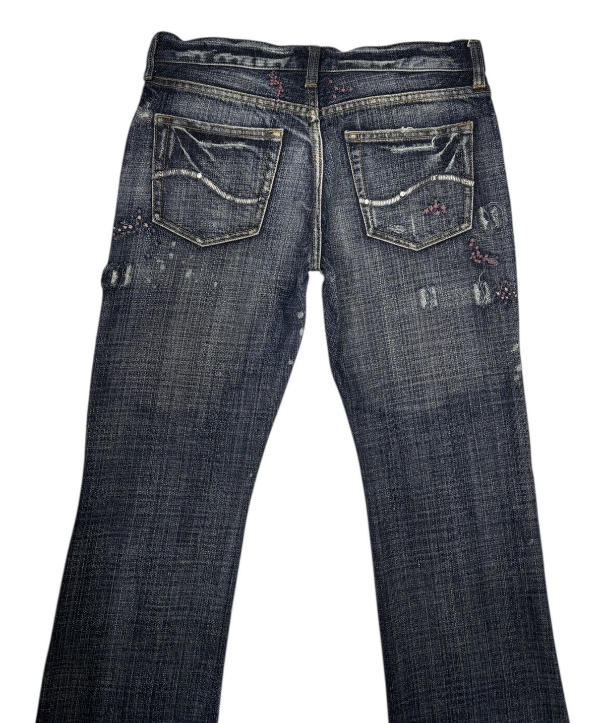 Army Of Me × If Six Was Nine × Japanese Brand Flare Jeans Bootcut Coat Of Arms Distressed Jeans Size 29" - 6 Thumbnail