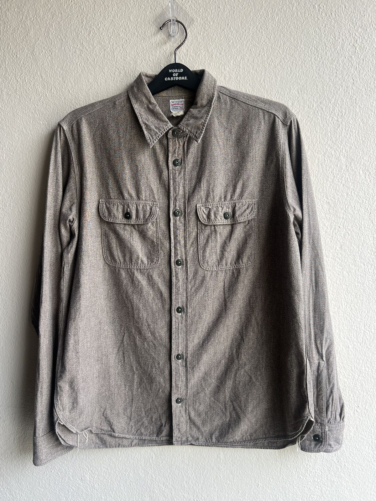 Freewheelers Super Big-Cat Workers Japan Salt & Pepper Work Shirt Size US L / EU 52-54 / 3 - 1 Thumbnail