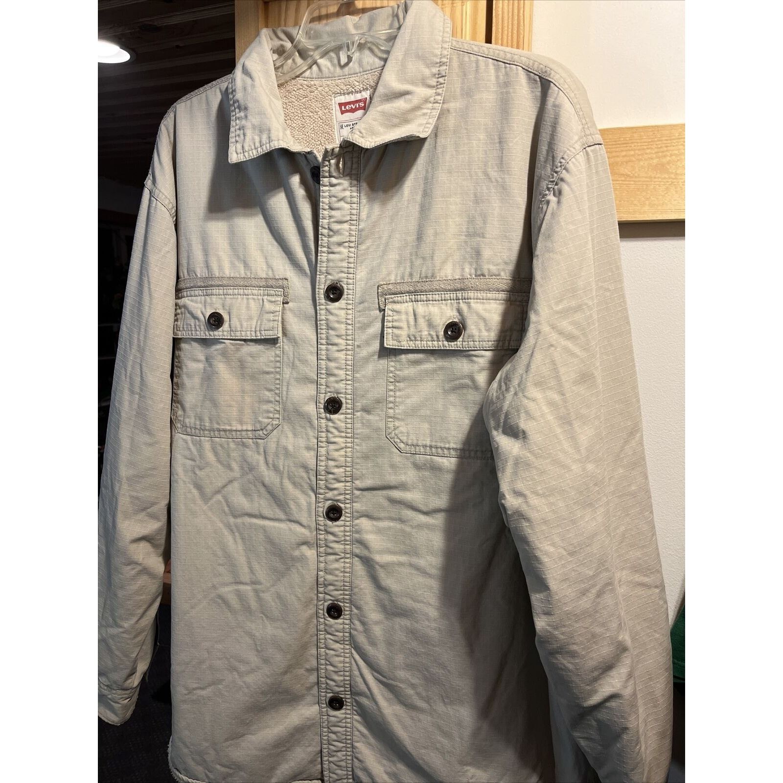 Levi's Levis VTG Men’s L Beige Sherpa Fleece Button Workwear Jacket Size US L / EU 52-54 / 3 - 9 Thumbnail