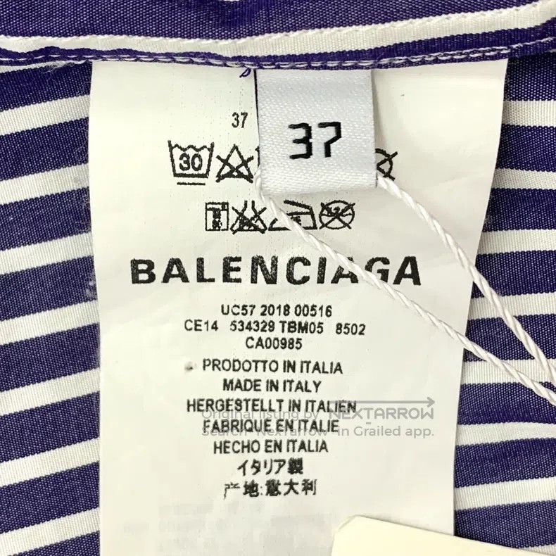Balenciaga Balenciaga size 37 Blue Striped Cotton Hooded Long Sleeve Size US S / EU 44-46 / 1 - 6 Thumbnail