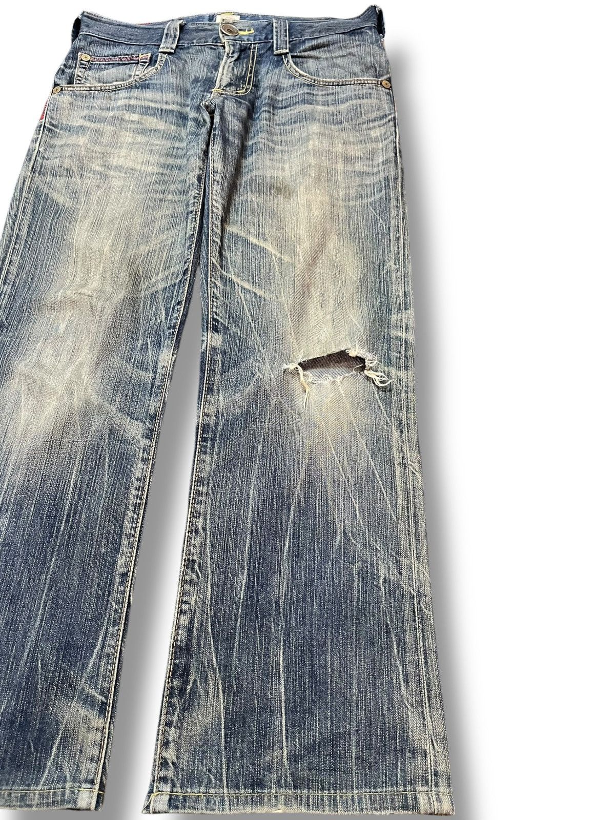 Edwin Vintage Edwin Bluetrip Mudwash Clawmark Distressed Denim Size US 32 / EU 48 - 4 Thumbnail