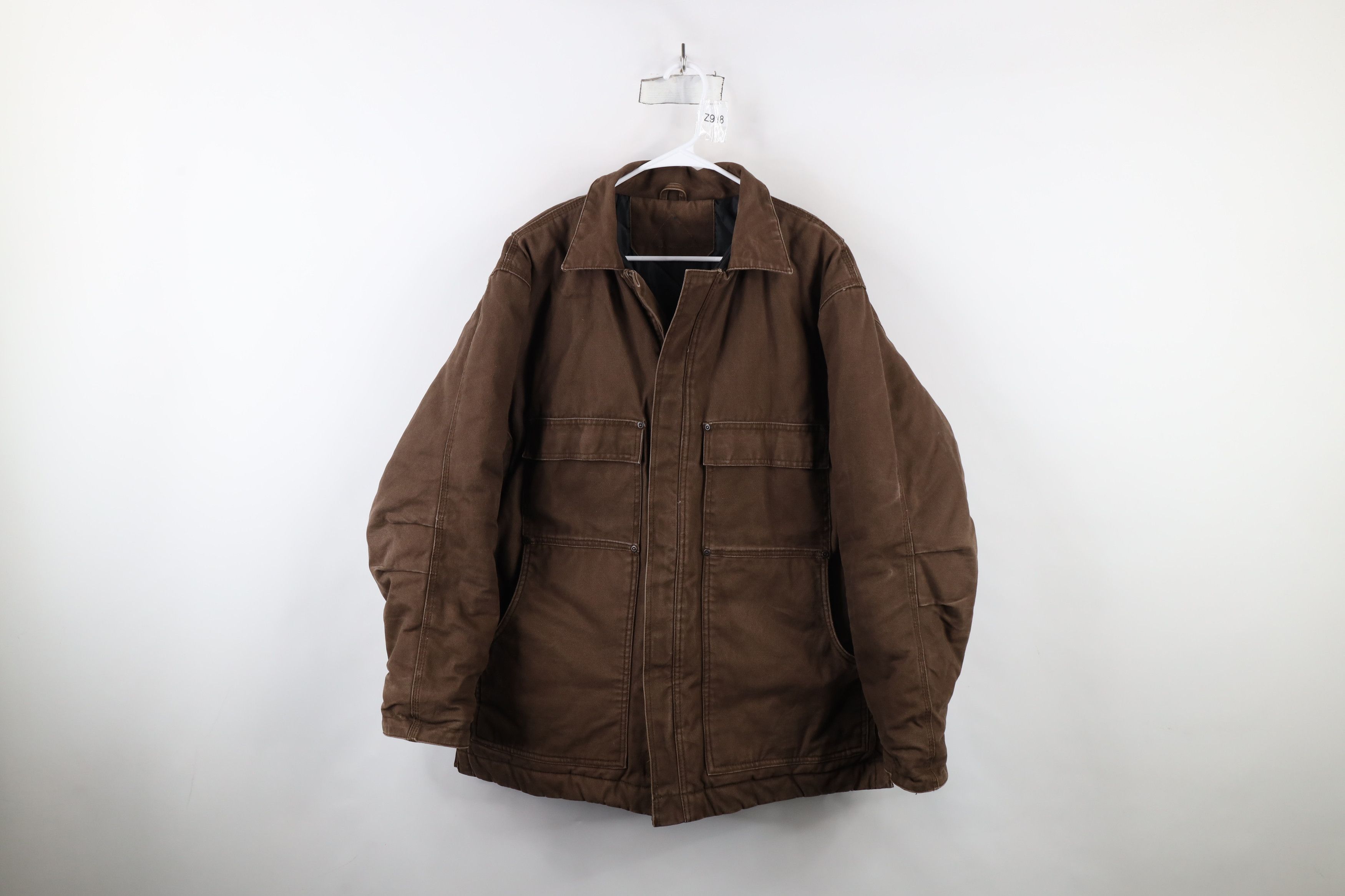 Vintage Vintage 90s Y2K Streetwear Canvas Chore Barn Jacket Brown Size US L / EU 52-54 / 3 - 1 Thumbnail