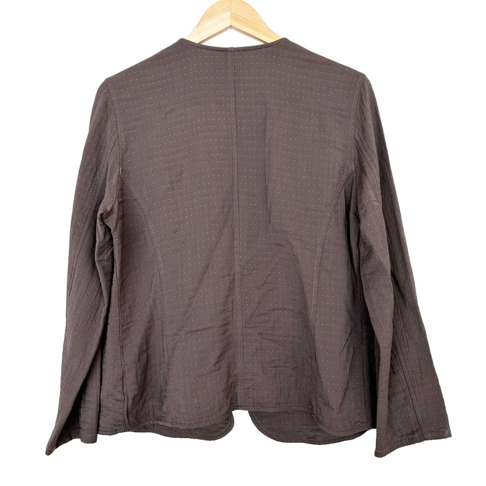 Eileen Fisher Eileen Fisher Brown Open Front Cardigan Blazer Sz M Size M / US 6-8 / IT 42-44 - 6 Thumbnail