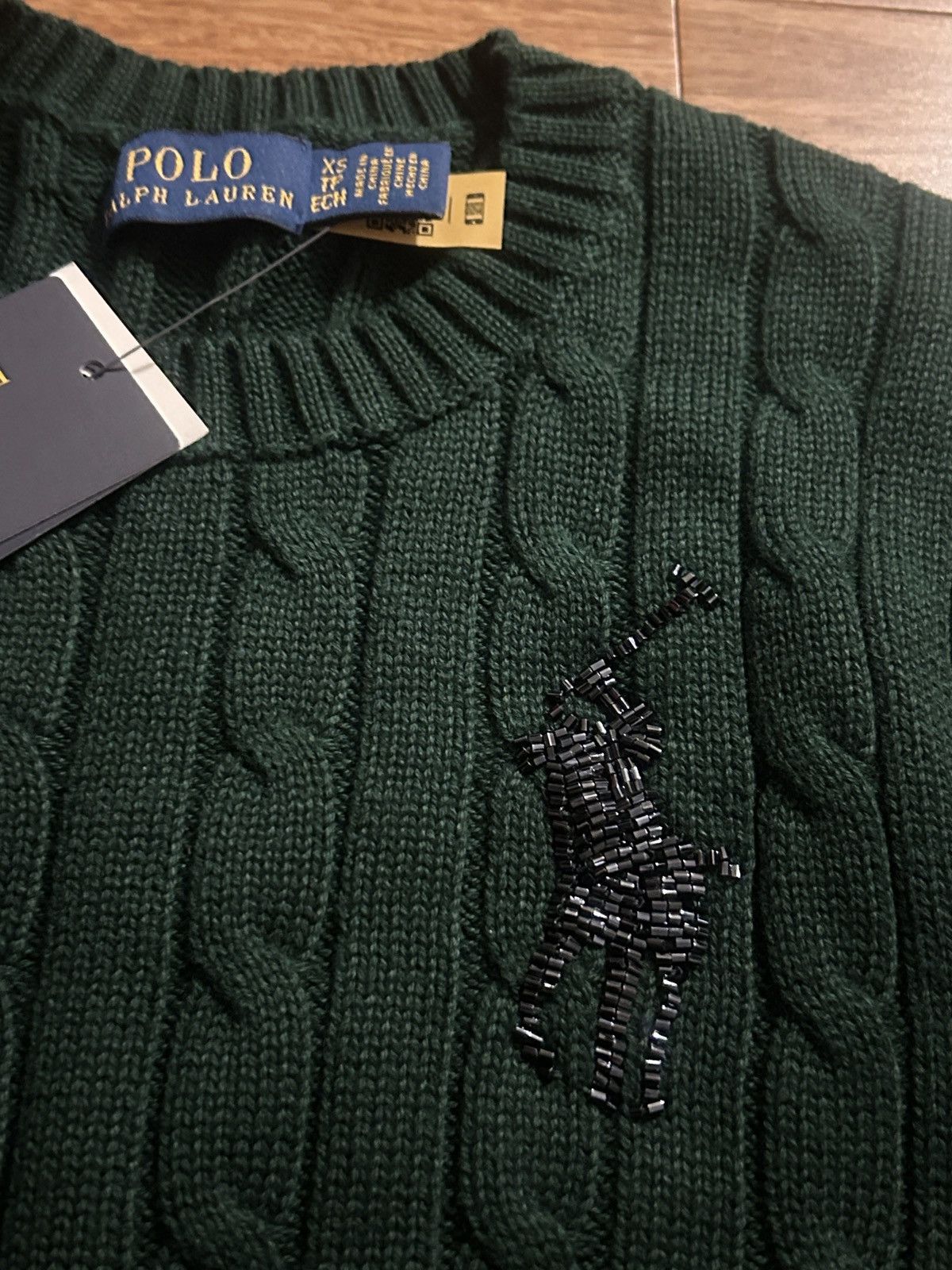 Polo Ralph Lauren Polo Ralph Lauren Short Sleeve Cable Knit Sweater Bead Pony Size XS / US 0-2 / IT 36-38 - 4 Thumbnail