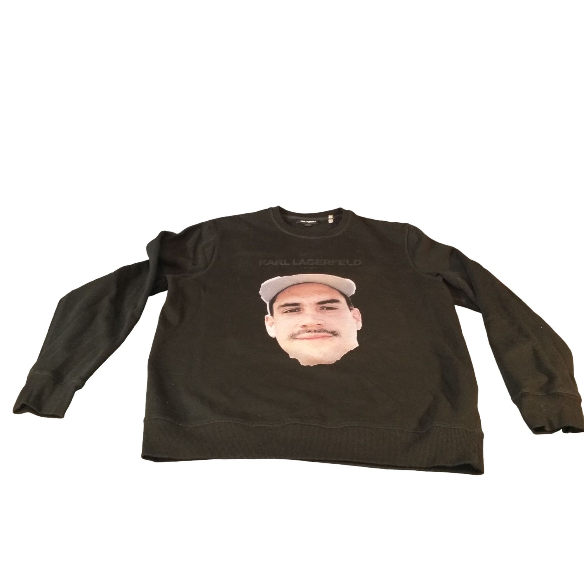 Karl Lagerfeld Sweatshirt Men Sz L Graphic Print Black Stree