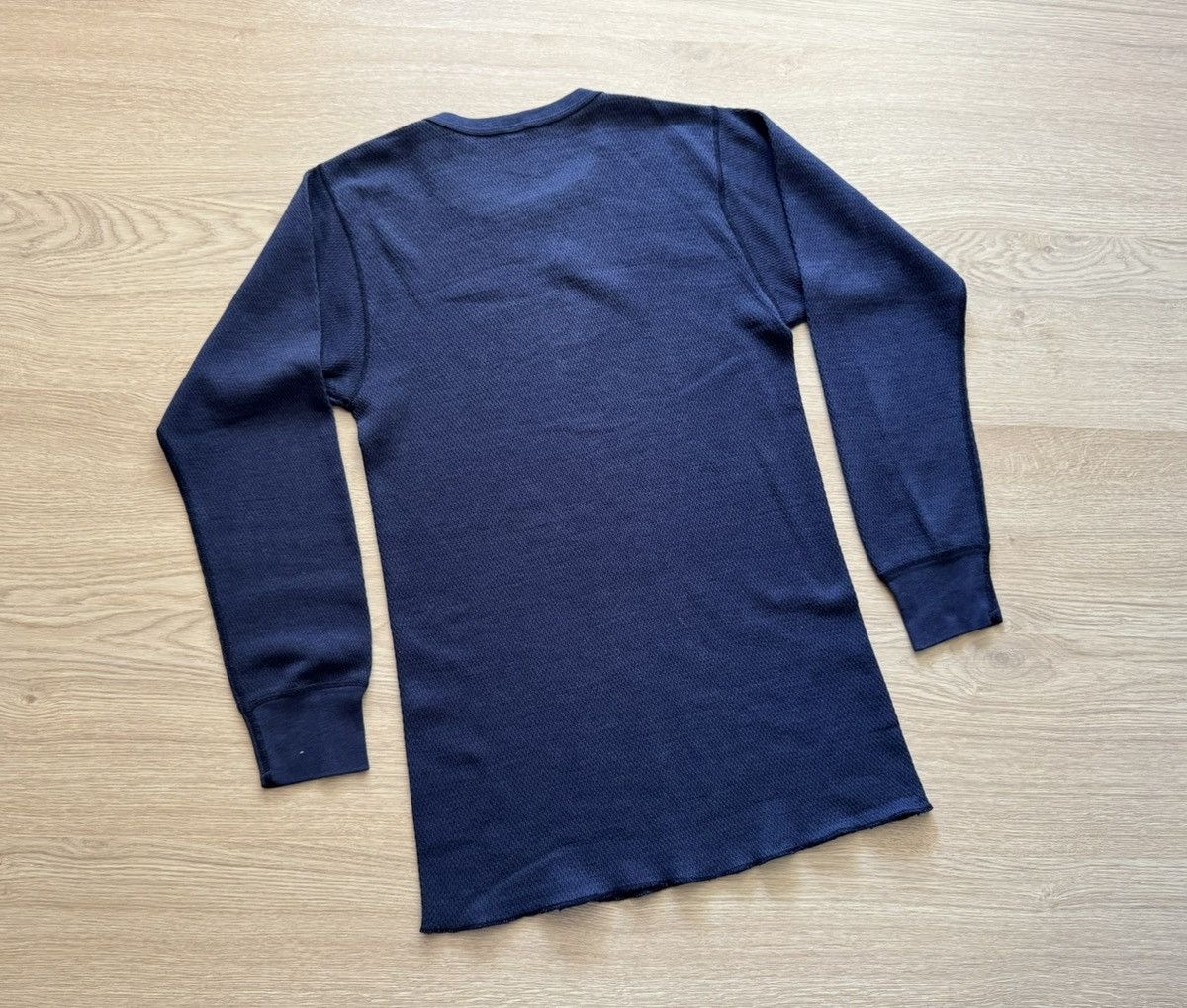 Hanes Vintage 80’s Hanes Navy Blue Thermal Waffle Long Sleeve Size US XL / EU 56 / 4 - 4 Thumbnail
