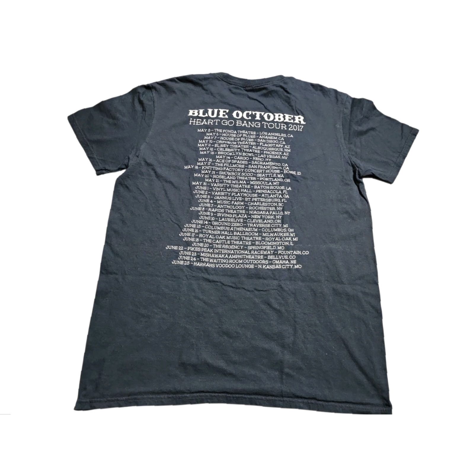 Anvil VINTAGE Blue October Band T-Shirt Men's Large Short Sleeve Cotton Black 2017 Heart Go Bang Tour Double-Sided Music Concert Size US L / EU 52-54 / 3 - 2 Thumbnail