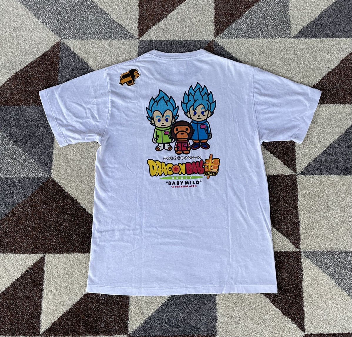 image of Bape X Dragonball Super Son Goku & Vegeta Tee in White, Men's (Size Medium)