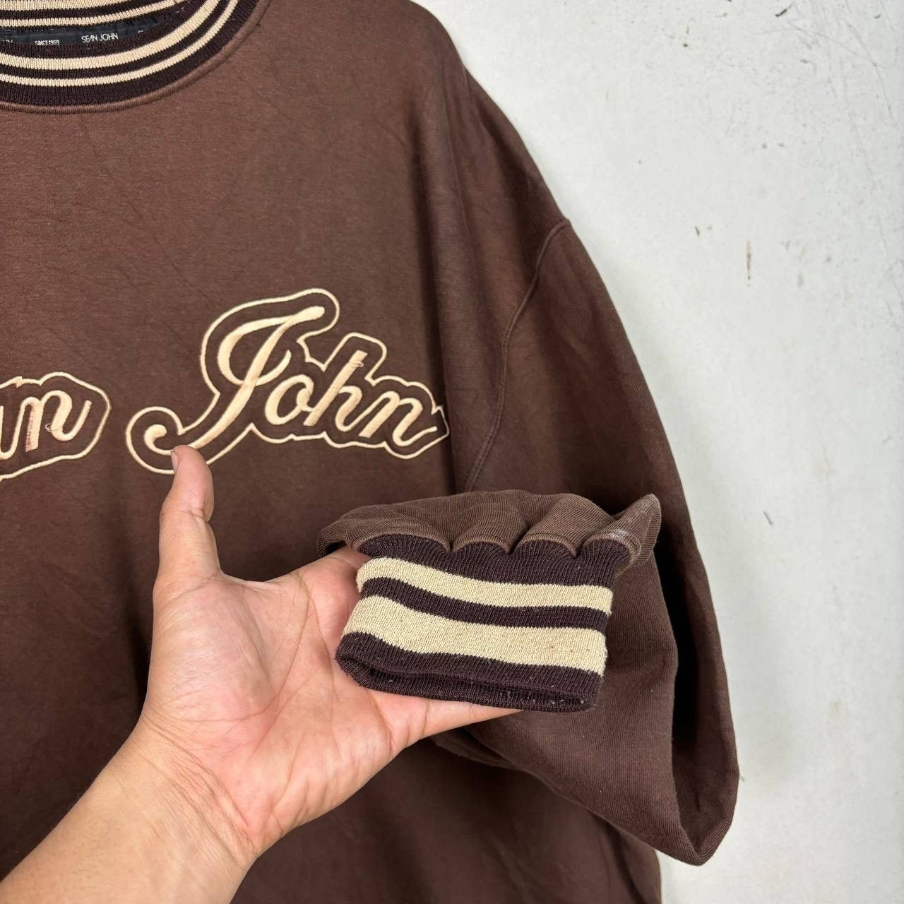 Sean John Vtg Sean John XXL Brown Sweatshirt Y2K Baggy Hip Hop Cotton Size US XXL / EU 58 / 5 - 6 Thumbnail