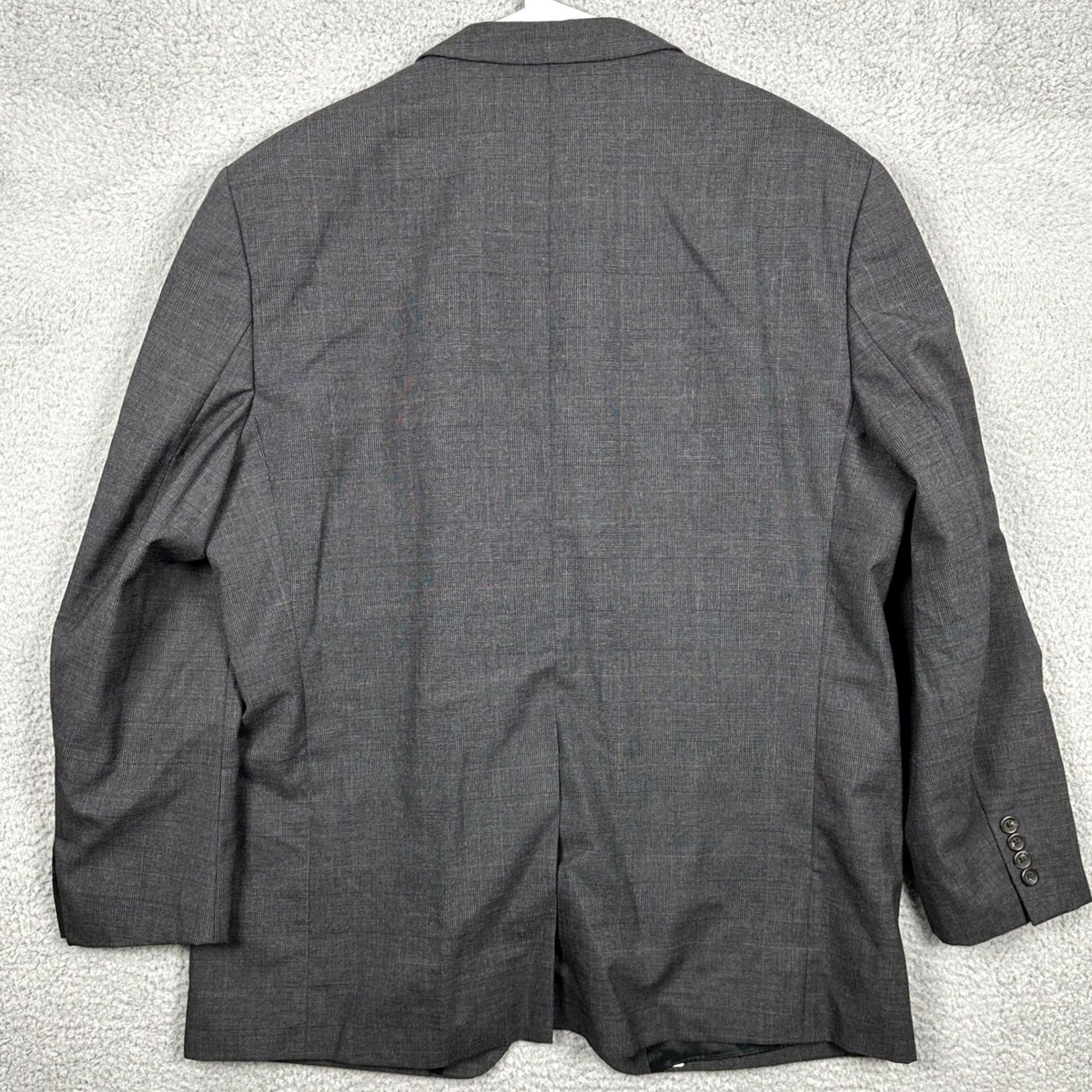Chaps VINTAGE Chaps Ralph Lauren Mens 46R Sport Coat Blazer Grey Plaid Wool Two-Button Notch Lapel Business Casual Jacket Size 46R - 2 Thumbnail