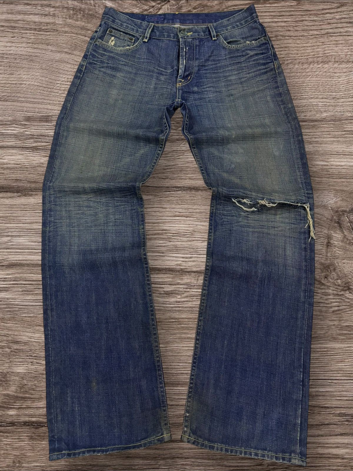 Jun Takahashi Kunna Kunna Japan Grunge Cross Shade Distress Jeans Size US 32 / EU 48 - 2 Thumbnail