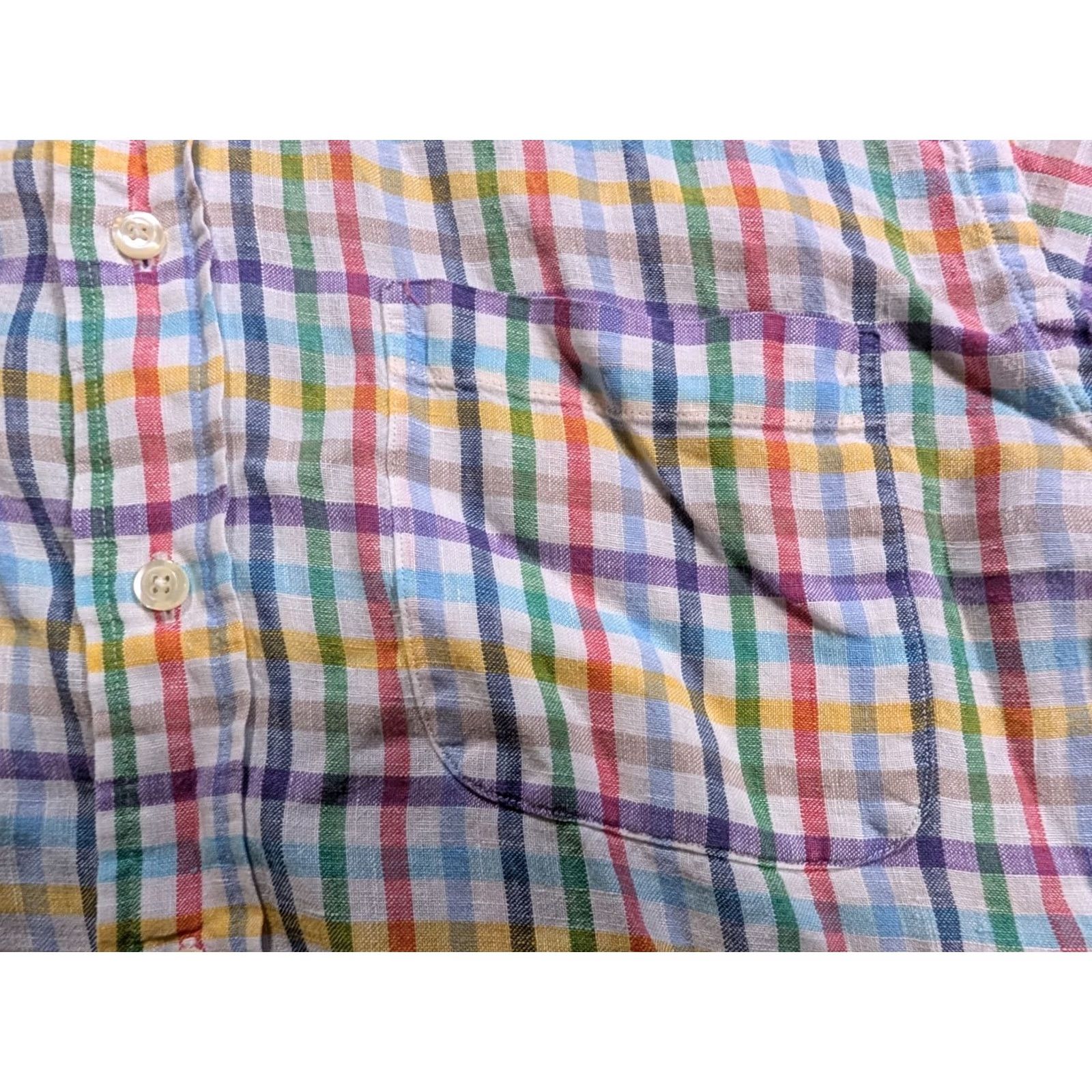 Brooks Brothers Brooks Brothers Shirt Men's S Multicolor Striped Linen Button-Down Crewneck? Size US S / EU 44-46 / 1 - 4 Thumbnail