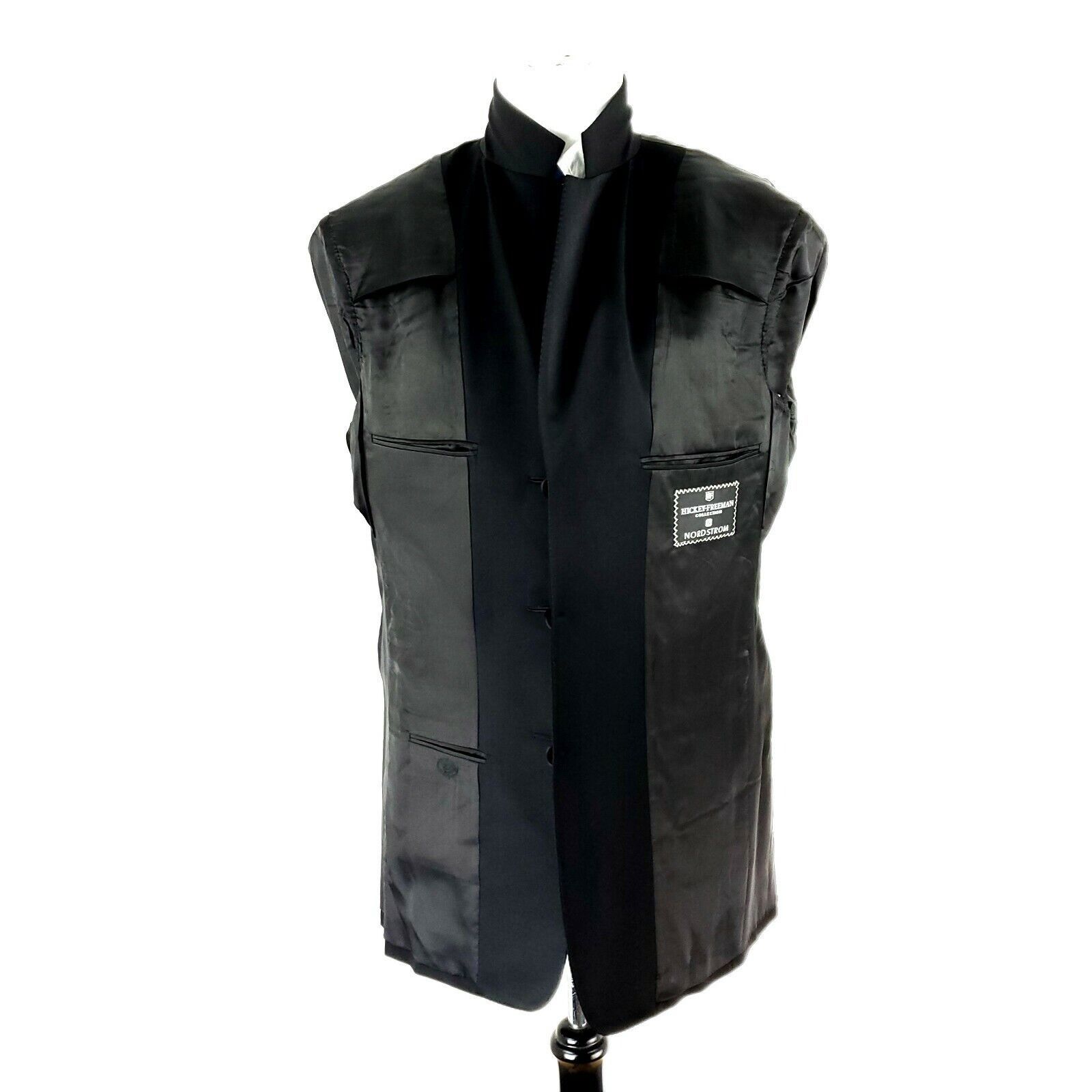 Hickey Freeman Hickey Freeman Wool 3 Felt Button Tuxedo Jacket 40L Black Su Size 40L - 11 Thumbnail