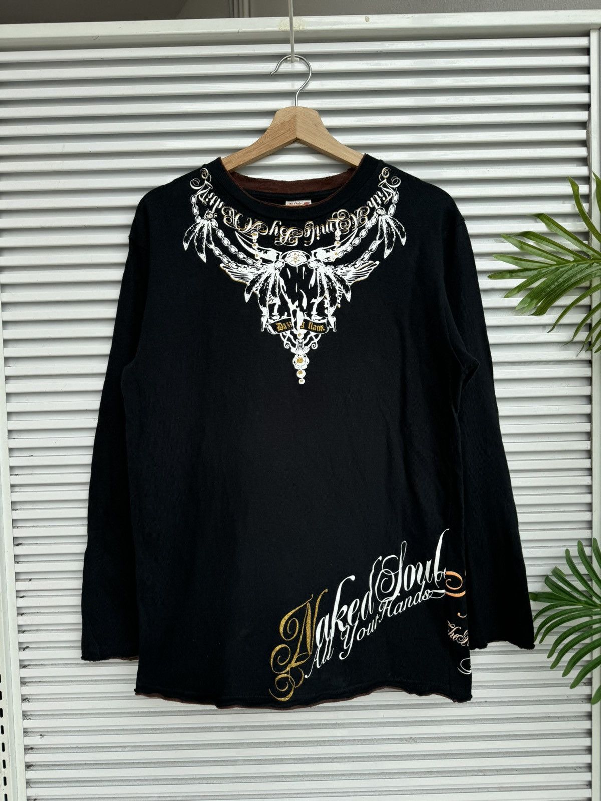 Japanese Brand Oblo Design Chrome Punk Riot Hearts Poem Longsleeve Size US L / EU 52-54 / 3 - 2 Thumbnail