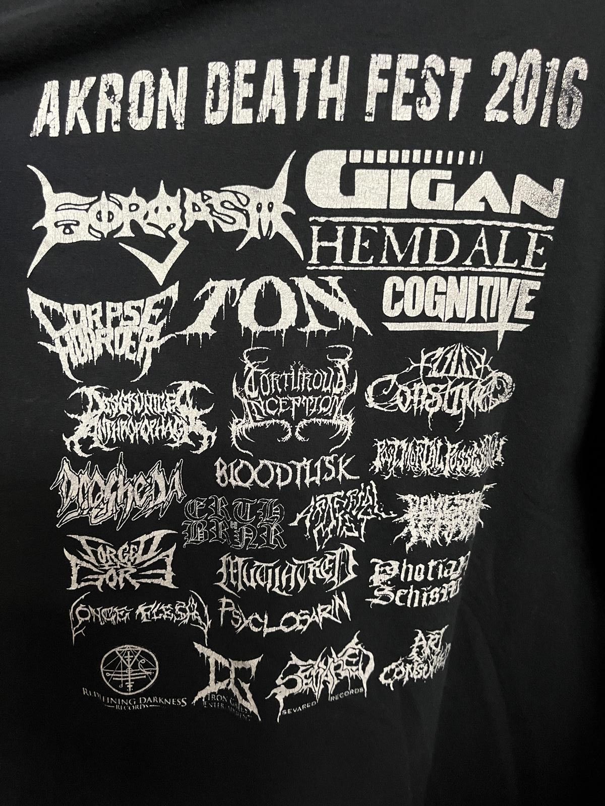 Designer T-shirt Akron Deathfest 2016 - Line up on Back Death Metal Size US L / EU 52-54 / 3 - 4 Thumbnail