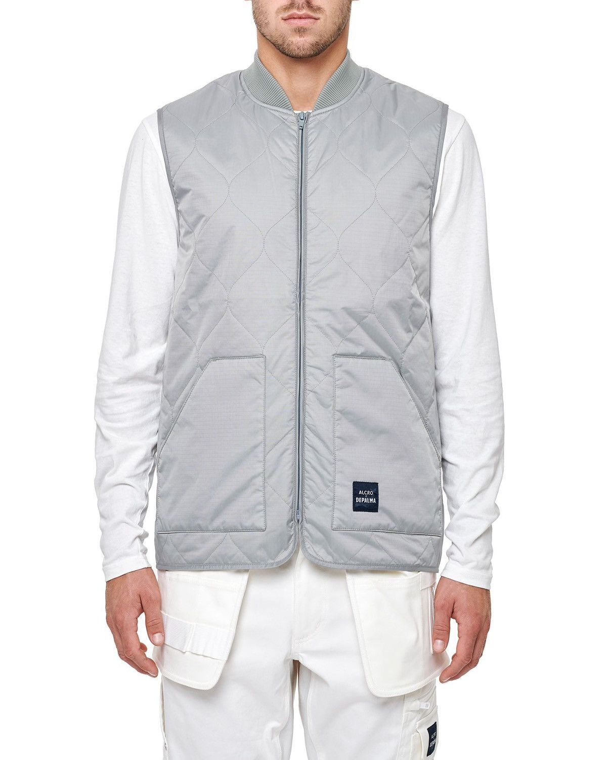 Designer Alcro x Depalma Workwear Quilted Vest Gilet Full Zip Gray Size US L / EU 52-54 / 3 - 1 Thumbnail