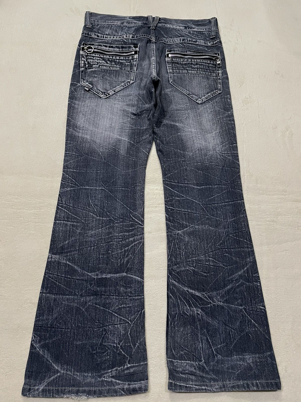 Japanese Brand Vintage Sally Dog Boot Cut Distress Mudwash Denim Jeans Size US 33 - 12 Thumbnail