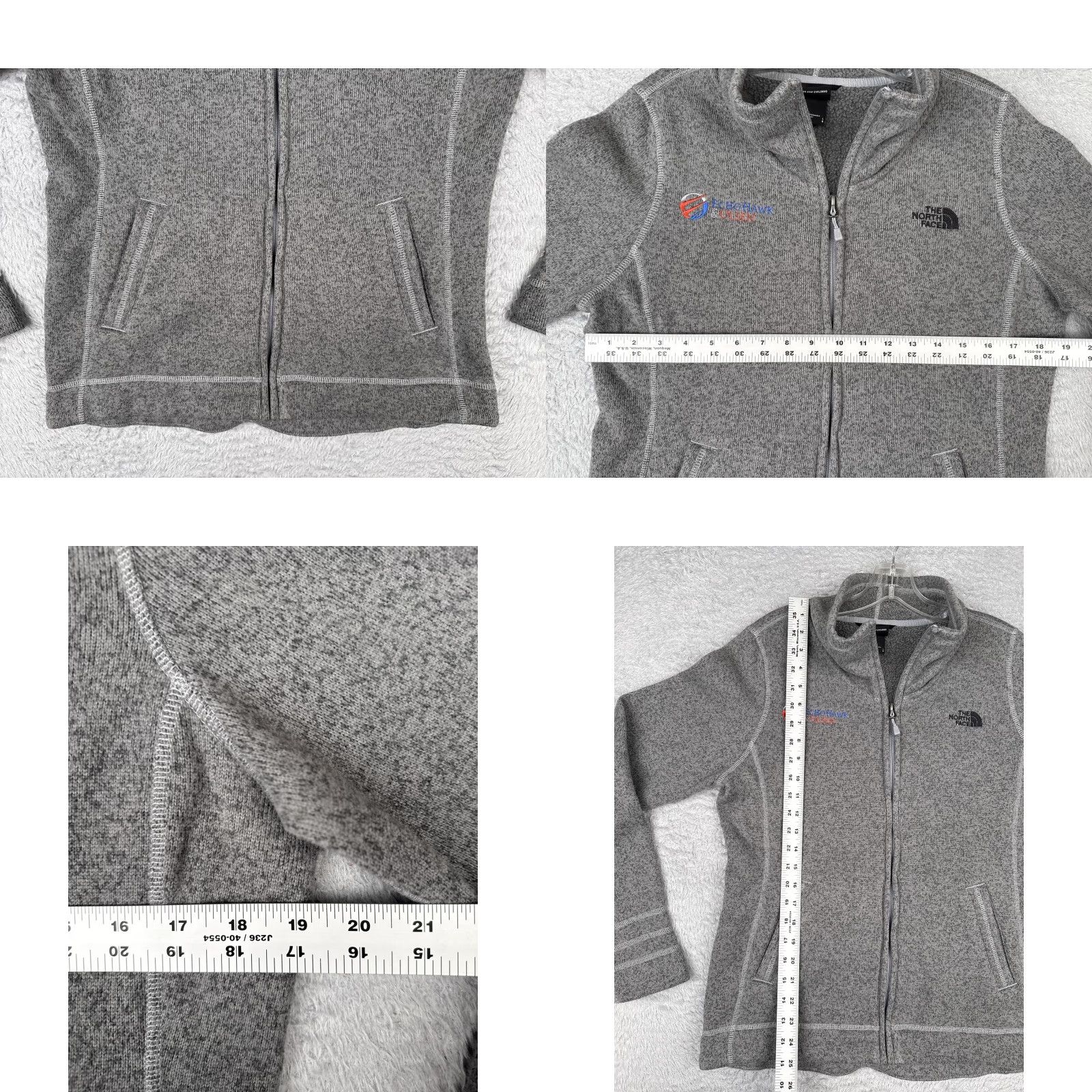 The North Face The North Face Fleece Jacket Womens L Gray Full Zip Heathered Knit Casual Activewear Jacket Womens Large Gray 90s? Size L / US 10 / IT 46 - 8 Thumbnail