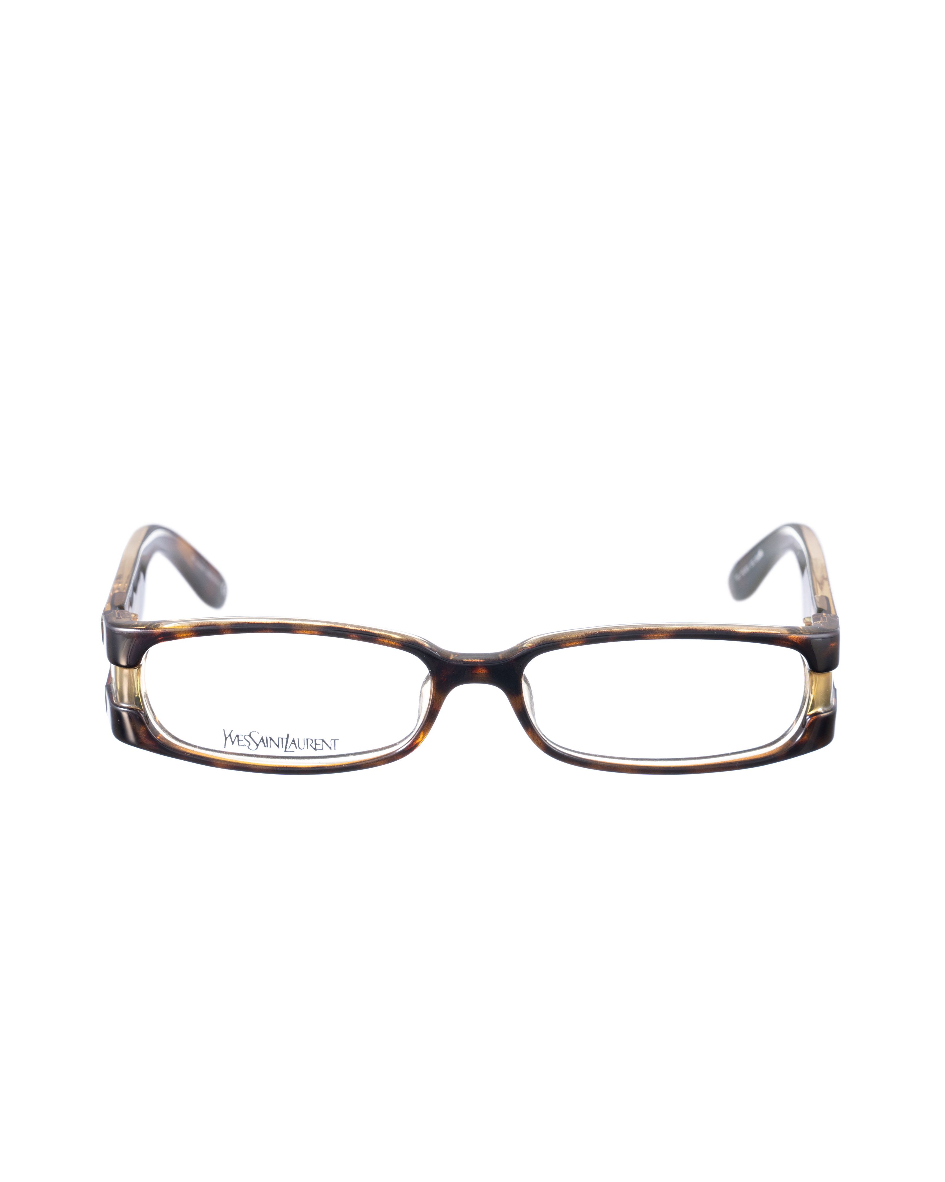 Vintage × Yves Saint Laurent Yves Saint Laurent 00s Brown Havana and Clear Glasses Size ONE SIZE - 1 Thumbnail