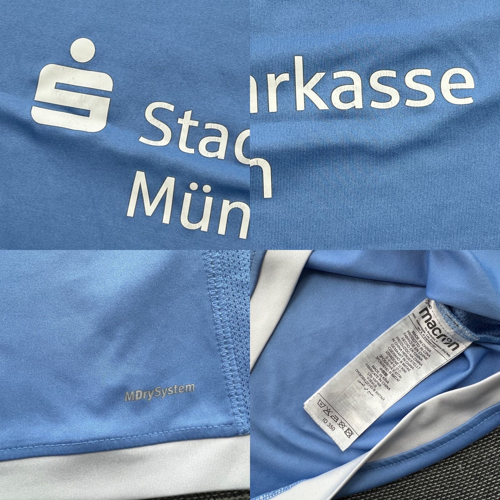 Macron TSV 1860 München Training Mens Football Jersey XL Macron Soccer Shirt Short Sleeve Blue Polyester Moisture Wicking Quick Dry Athletic Sport Jersey Men Size US XL / EU 56 / 4 - 8 Thumbnail