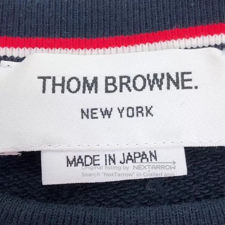 Thom Browne Thom Browne Classic Four Stripe Navy Blue Round Neck Sweat Size US L / EU 52-54 / 3 - 5 Thumbnail