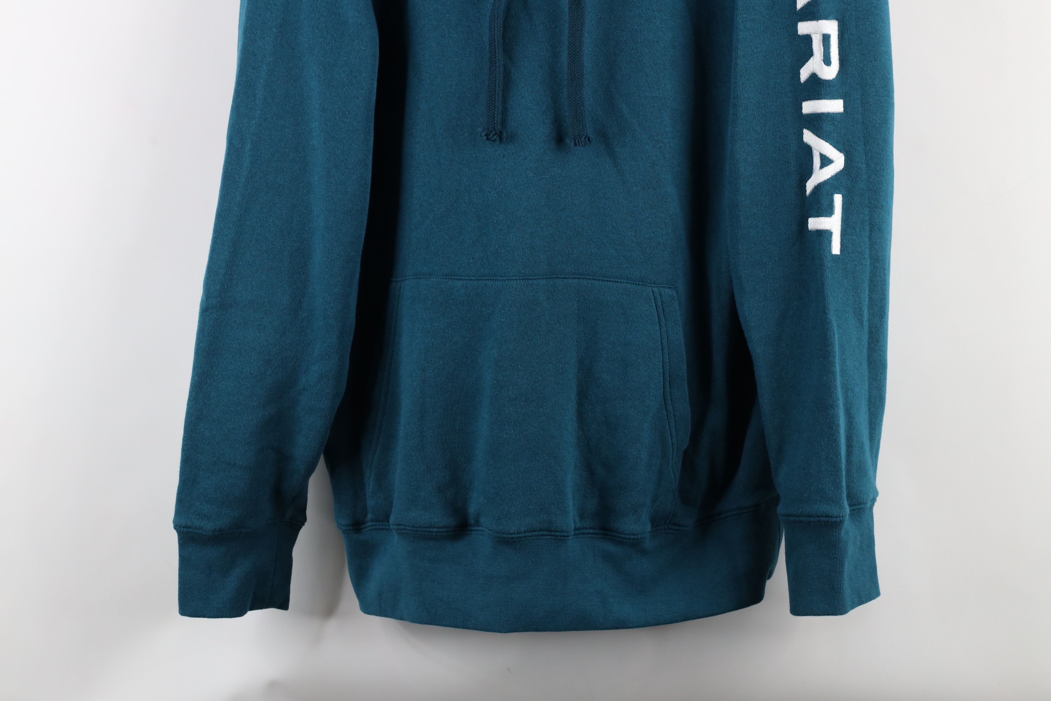 Ariat × Vintage Ariat REAL Classic Logo Spell Out Hoodie Sweatshirt Blue Size M / US 6-8 / IT 42-44 - 3 Thumbnail