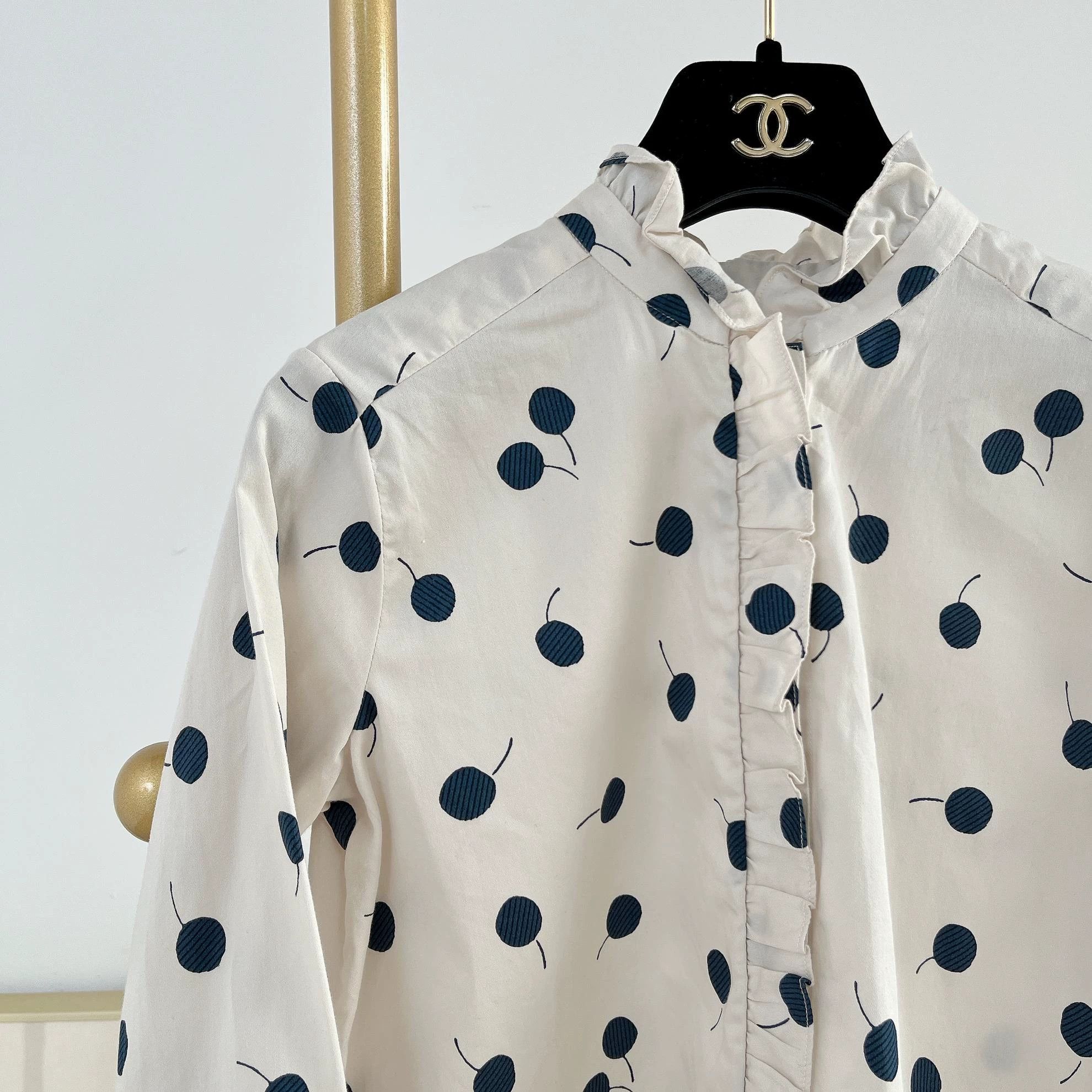 Other Bonpoint White Cherry Print Shirt 14A Size XS / US 0-2 / IT 36-38 - 4 Thumbnail