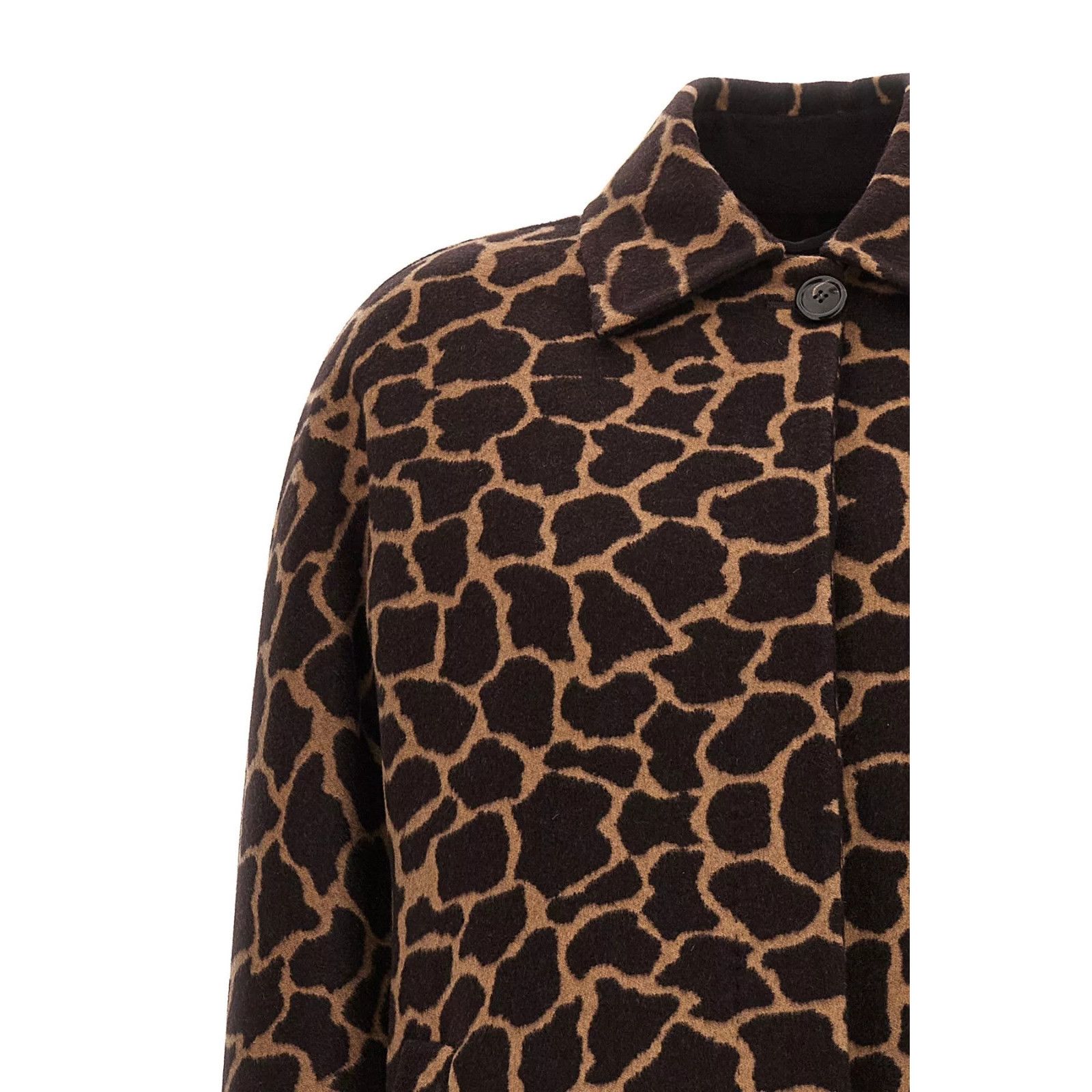 Max Mara MAX MARA Ortica Brown/Black Wool Long Coat New & Authentic ( Size S / US 4 / IT 40 - 3 Thumbnail