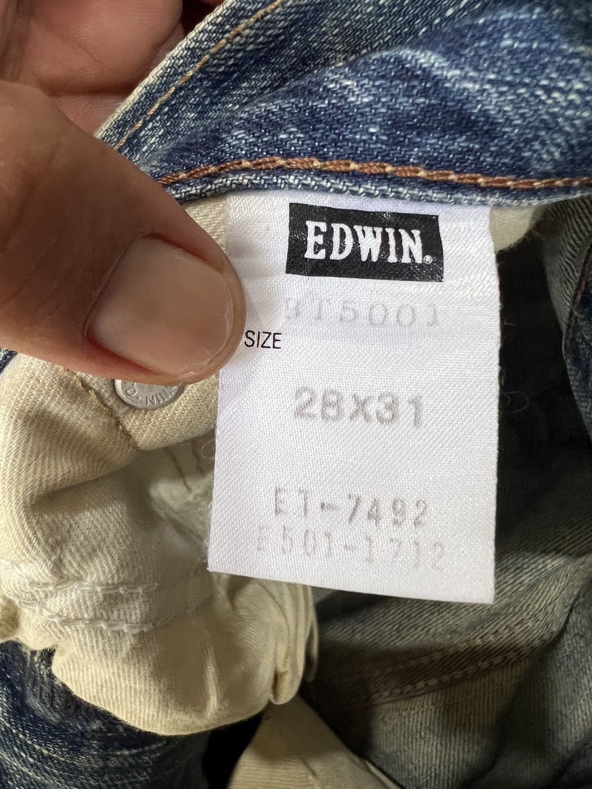 Edwin 🔥Vintage Edwin Blue Trip Distressed Denim Size US 32 / EU 48 - 17 Thumbnail