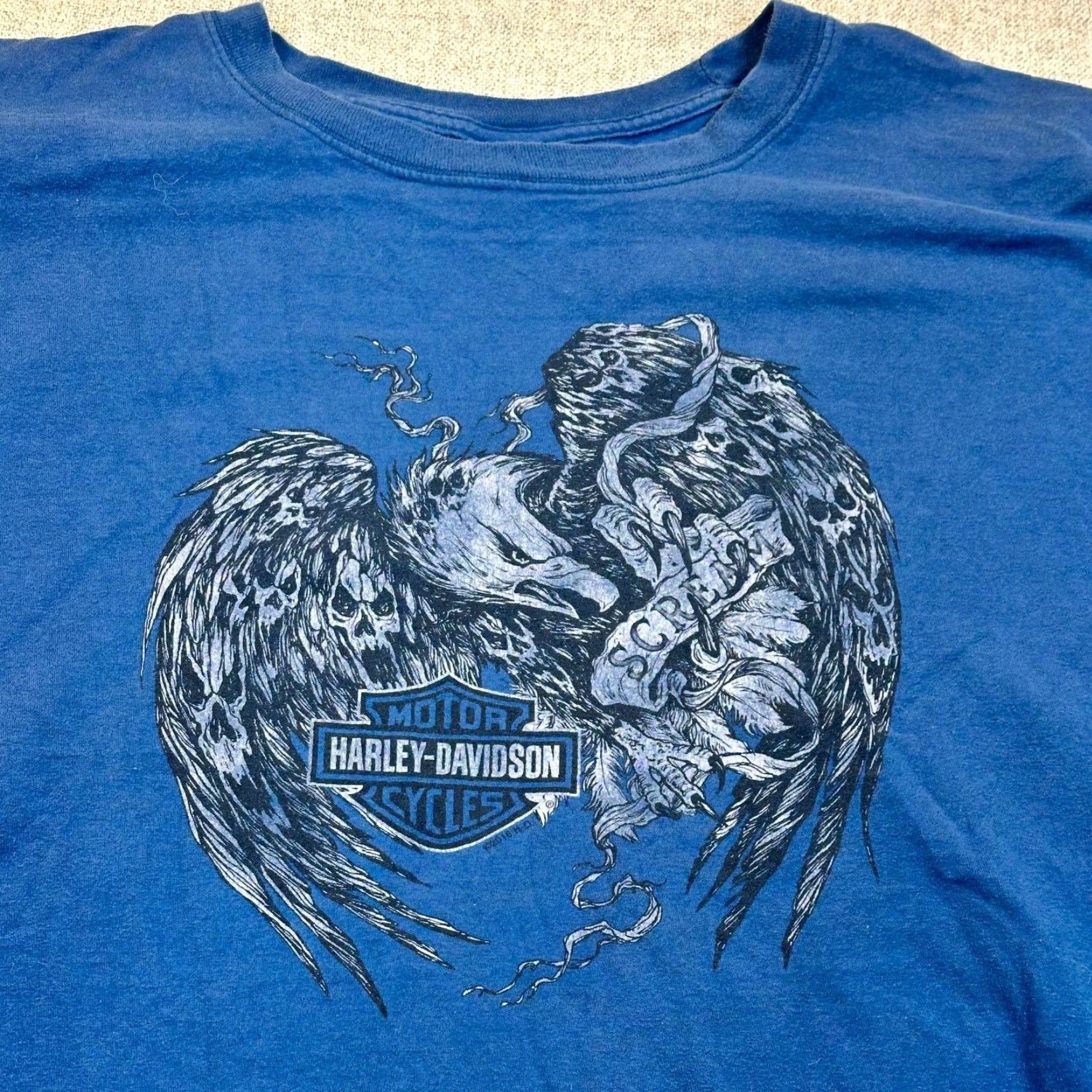 Harley Davidson Harley-Davidson 5XL Blue Double-Sided Minuteman Dartmouth Motorcycle Mens T-Shirt 2016 Size US XXL / EU 58 / 5 - 3 Thumbnail
