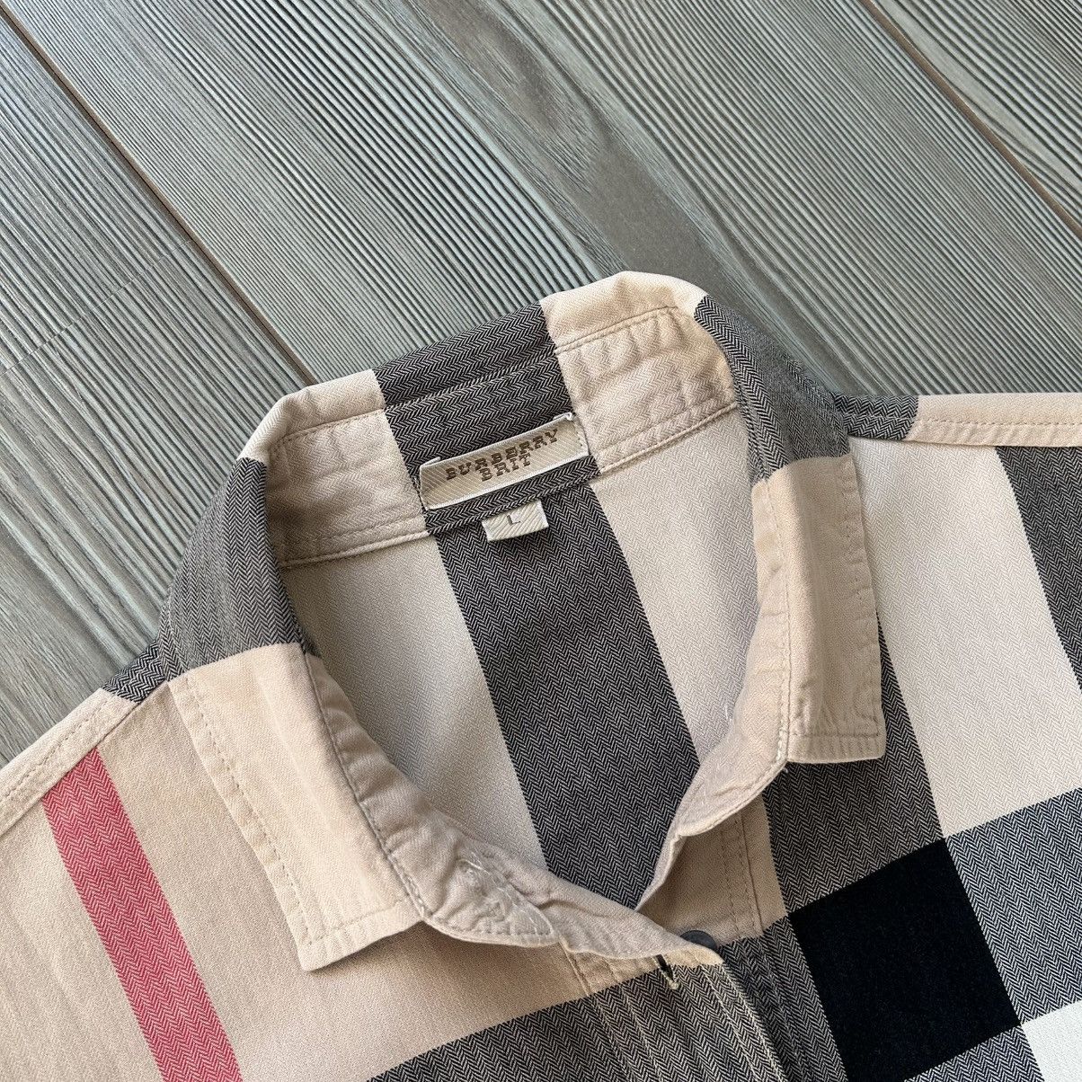 Burberry Brit Beige Nova Check Cotton Half Placket Blouse