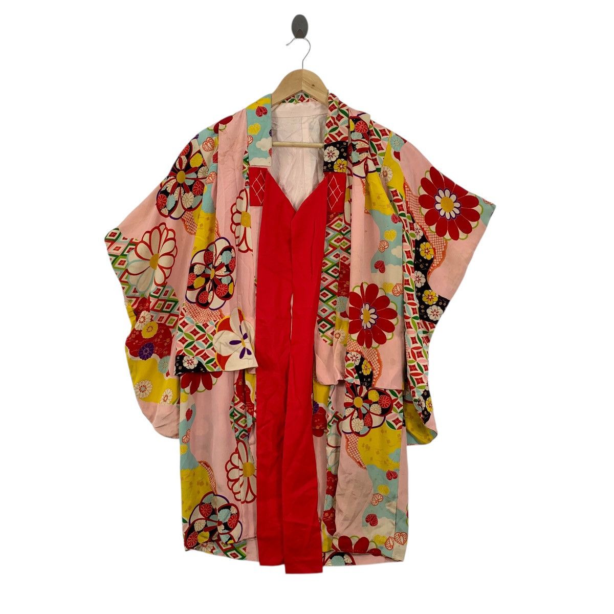 Vintage Vintage 70s KIMONO FLORAL FLOWER JAPAN Traditional AOP Pink Size M / US 6-8 / IT 42-44 - 1 Thumbnail