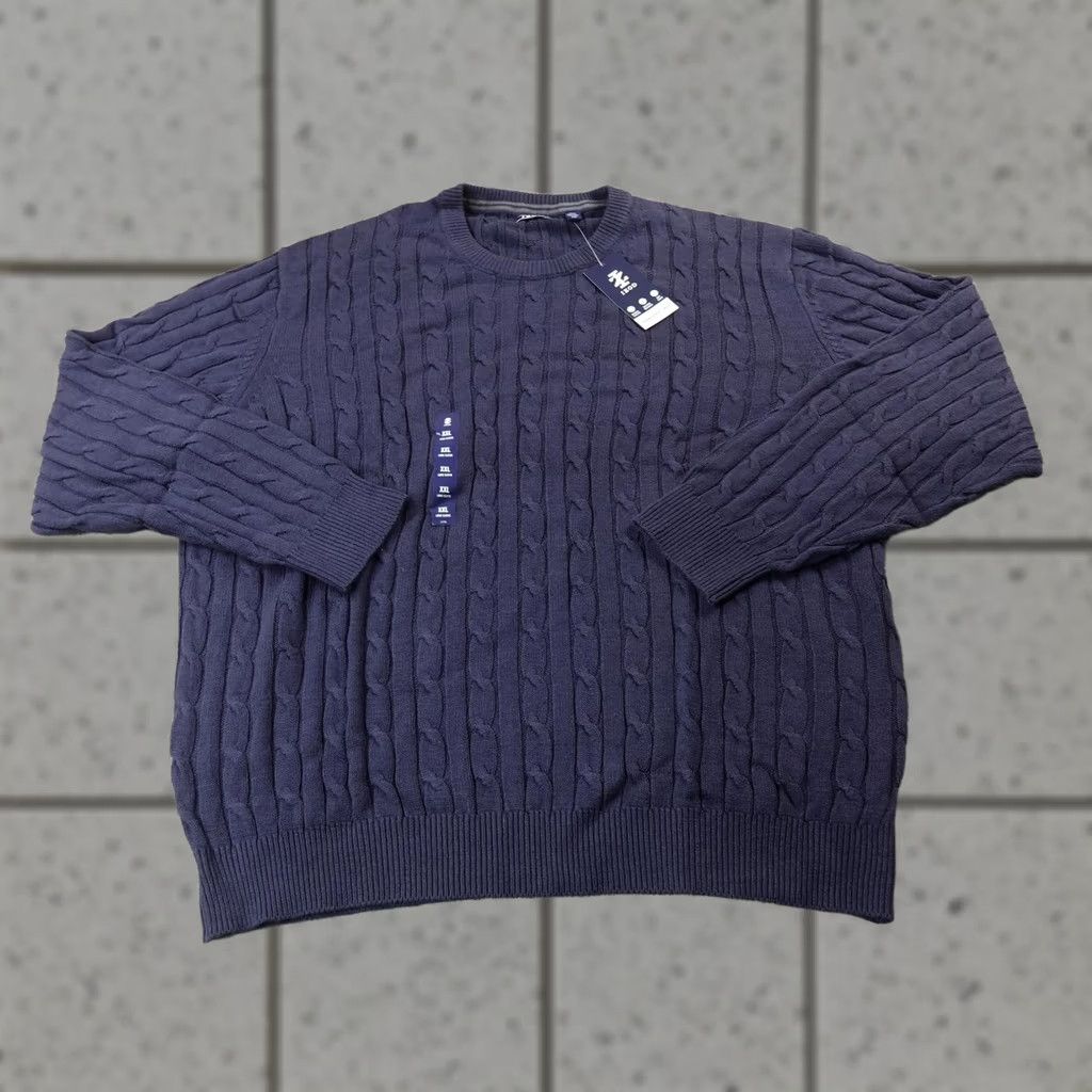 Izod IZOD Sweater Mens 2XL Blue Crewneck Pullover Knit Cable-Knit Aran Size US XXL / EU 58 / 5 - 1 Thumbnail
